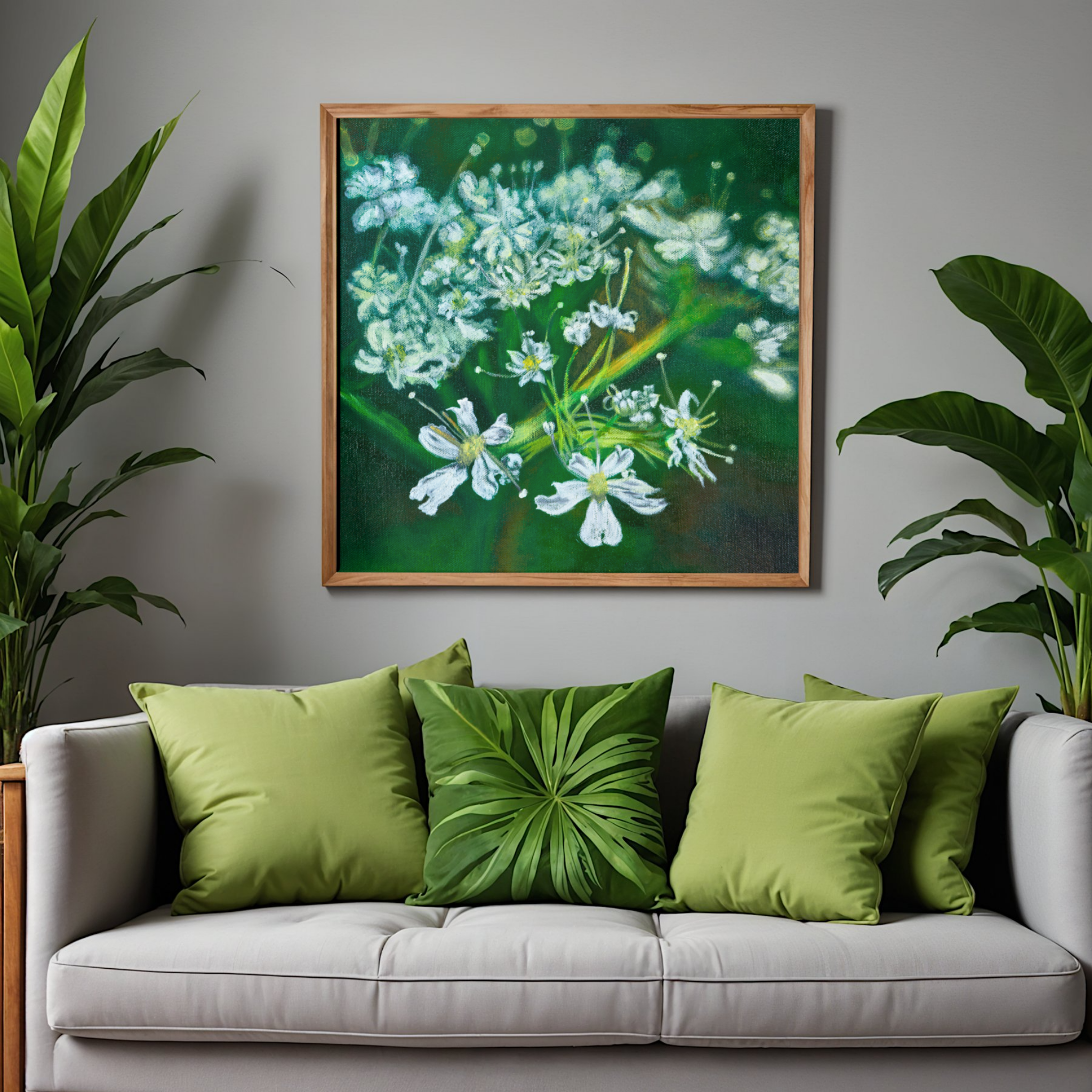 White Myrrh Flowers Canvas Print – A3 Botanical Wall Art