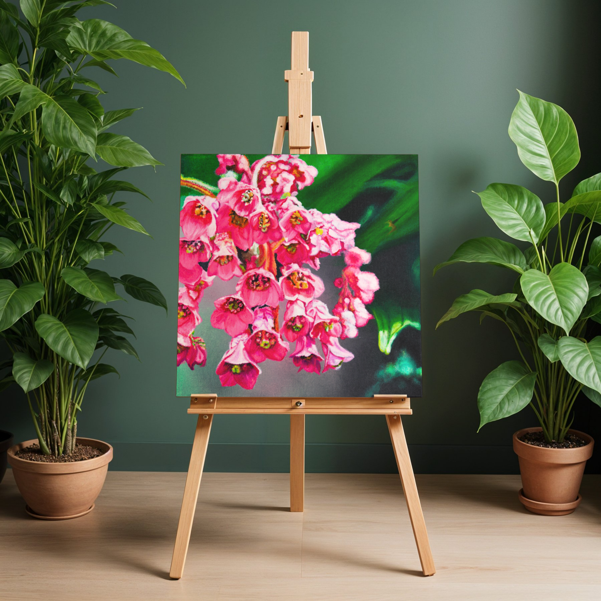 Pink Frankincense Flowers Canvas Print – A3 Botanical Wall Art