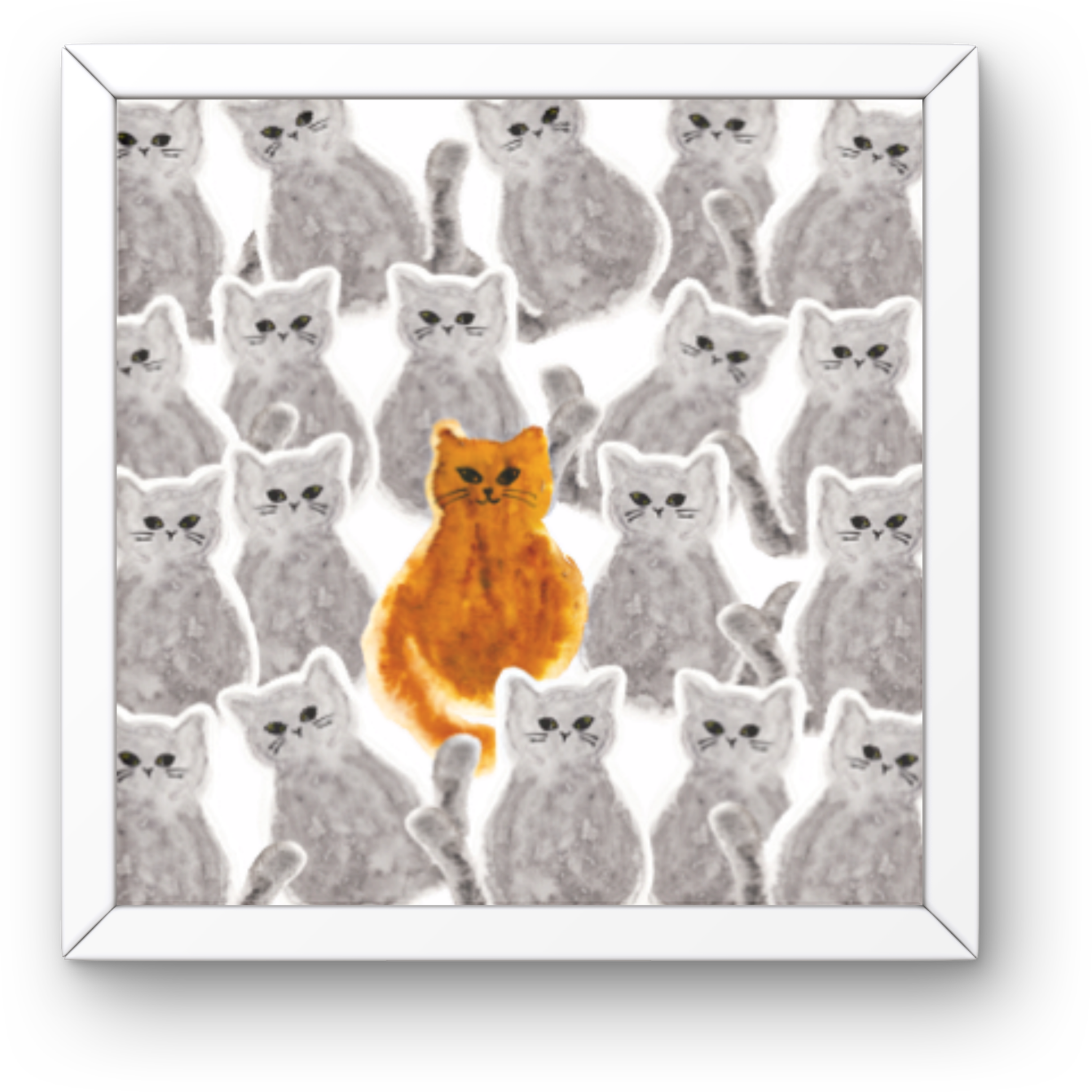Orange Cat Stand Out Boldly Canvas Print – A3 Inspirational Wall Art