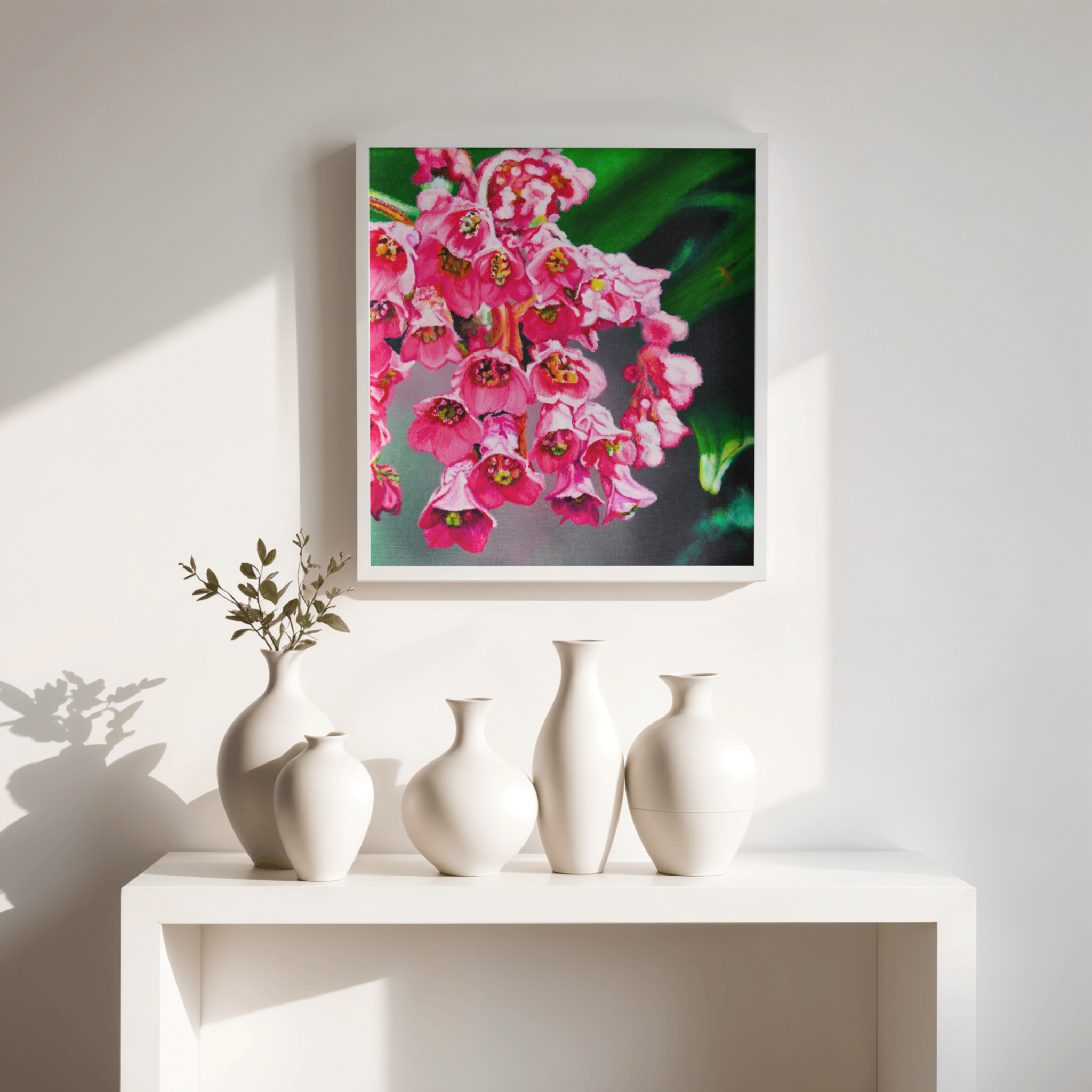 Pink Frankincense Flowers Canvas Print – A3 Botanical Wall Art