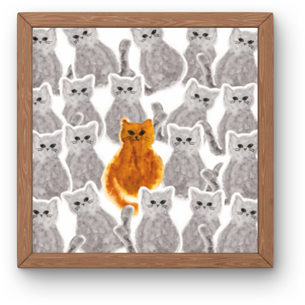 Orange Cat Stand Out Boldly Canvas Print – A3 Inspirational Wall Art