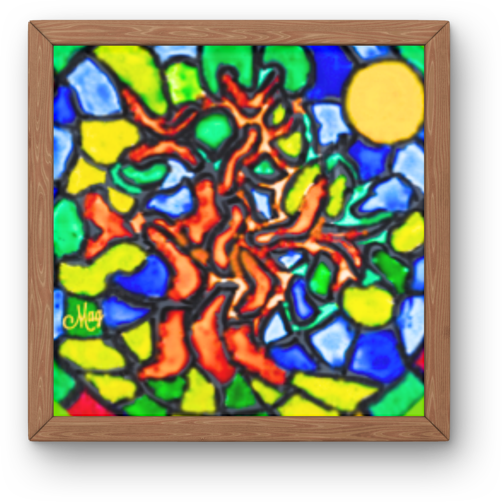 Stained Glass Tree of Life Canvas Print – A3 Vibrant Spiritual Wall Art