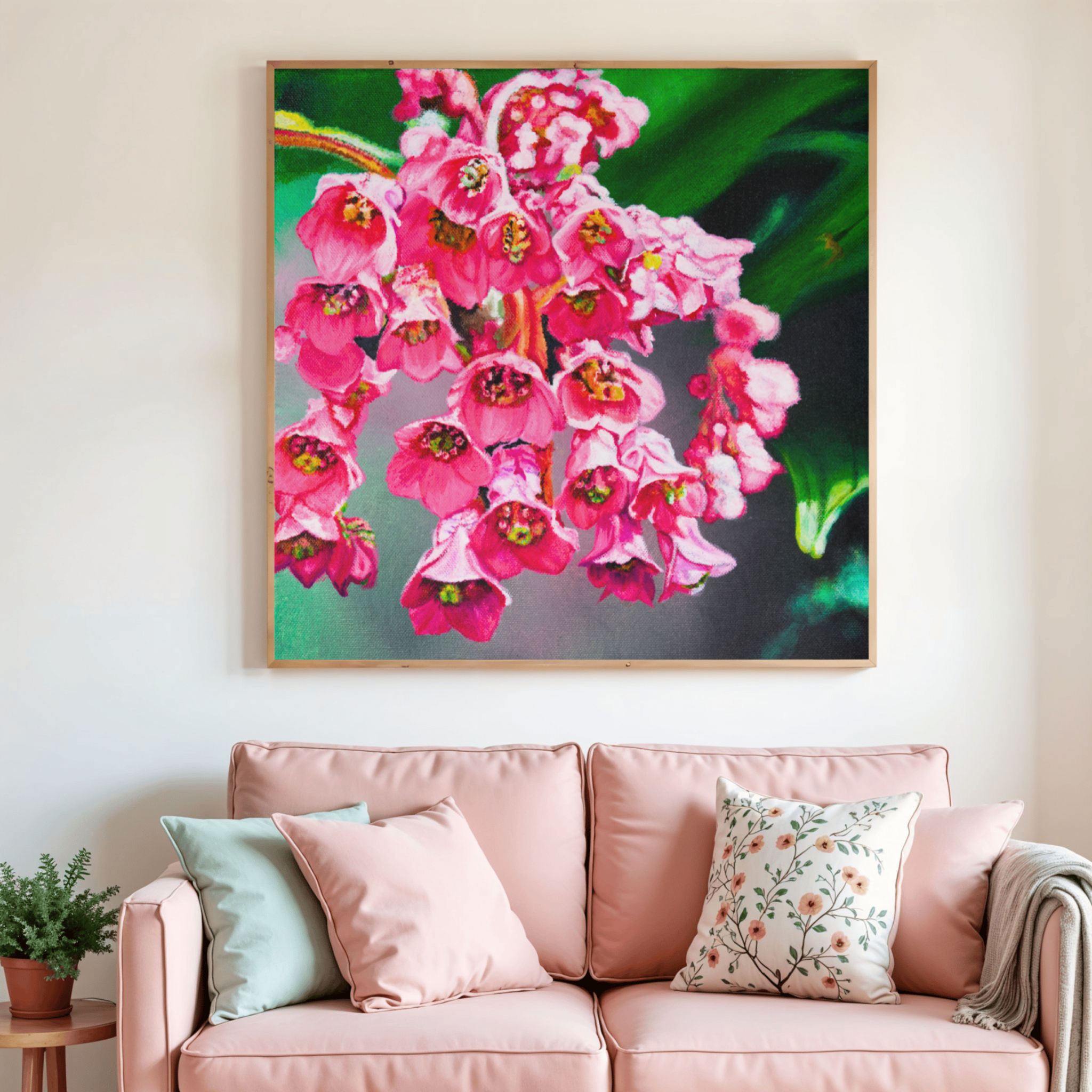 Pink Frankincense Flowers Canvas Print – A3 Botanical Wall Art