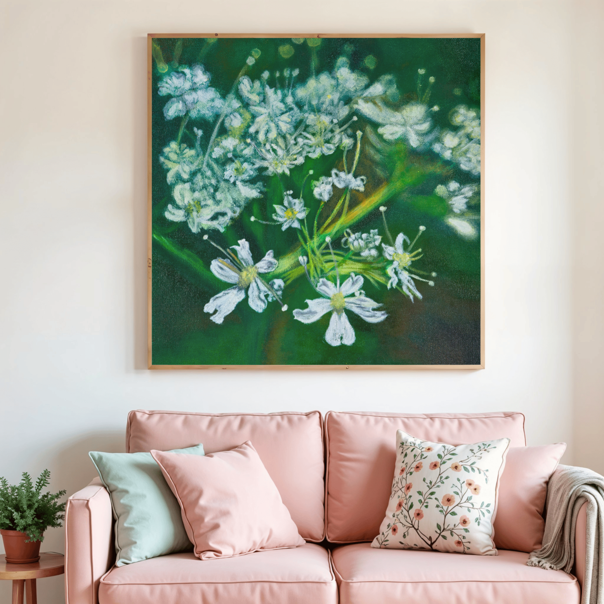 White Myrrh Flowers Canvas Print – A3 Botanical Wall Art
