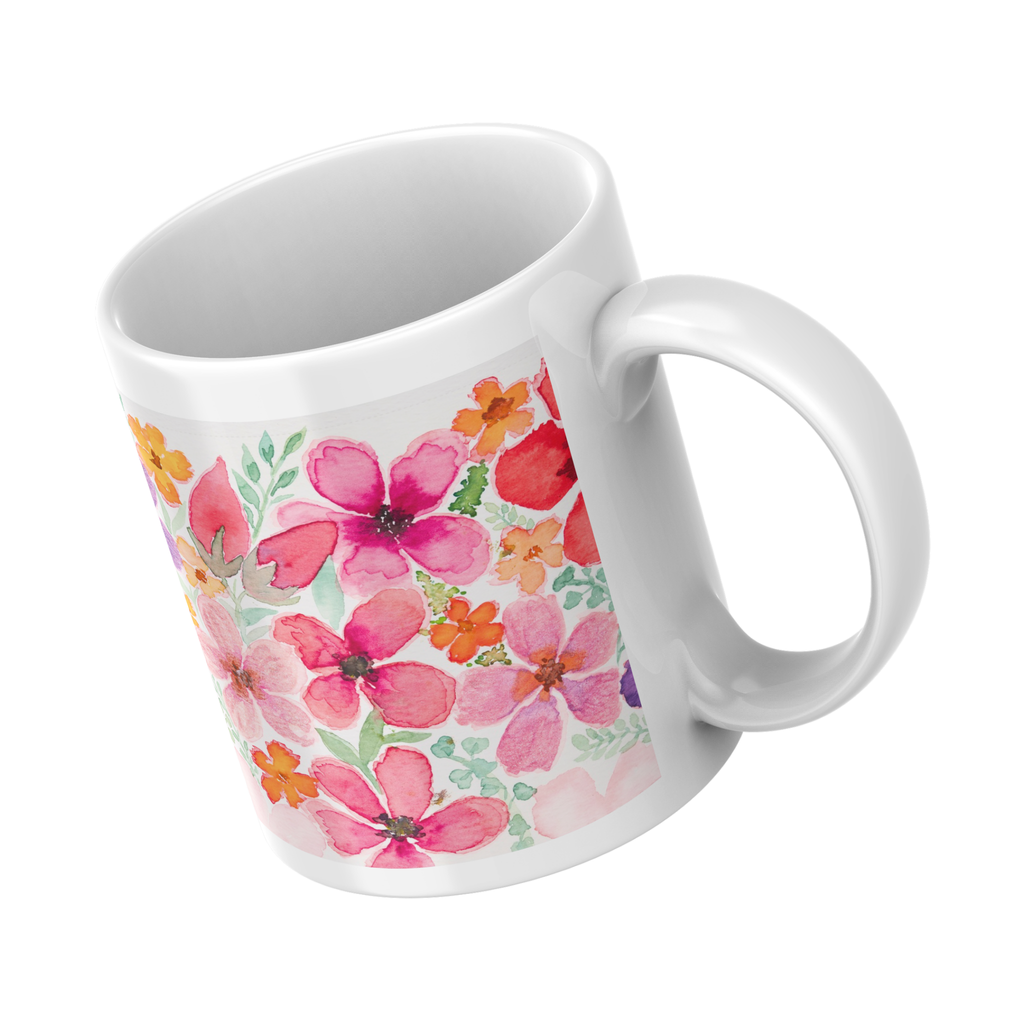 Vibrant Bouquet Mug – Colorful Watercolor Ceramic Coffee Mug