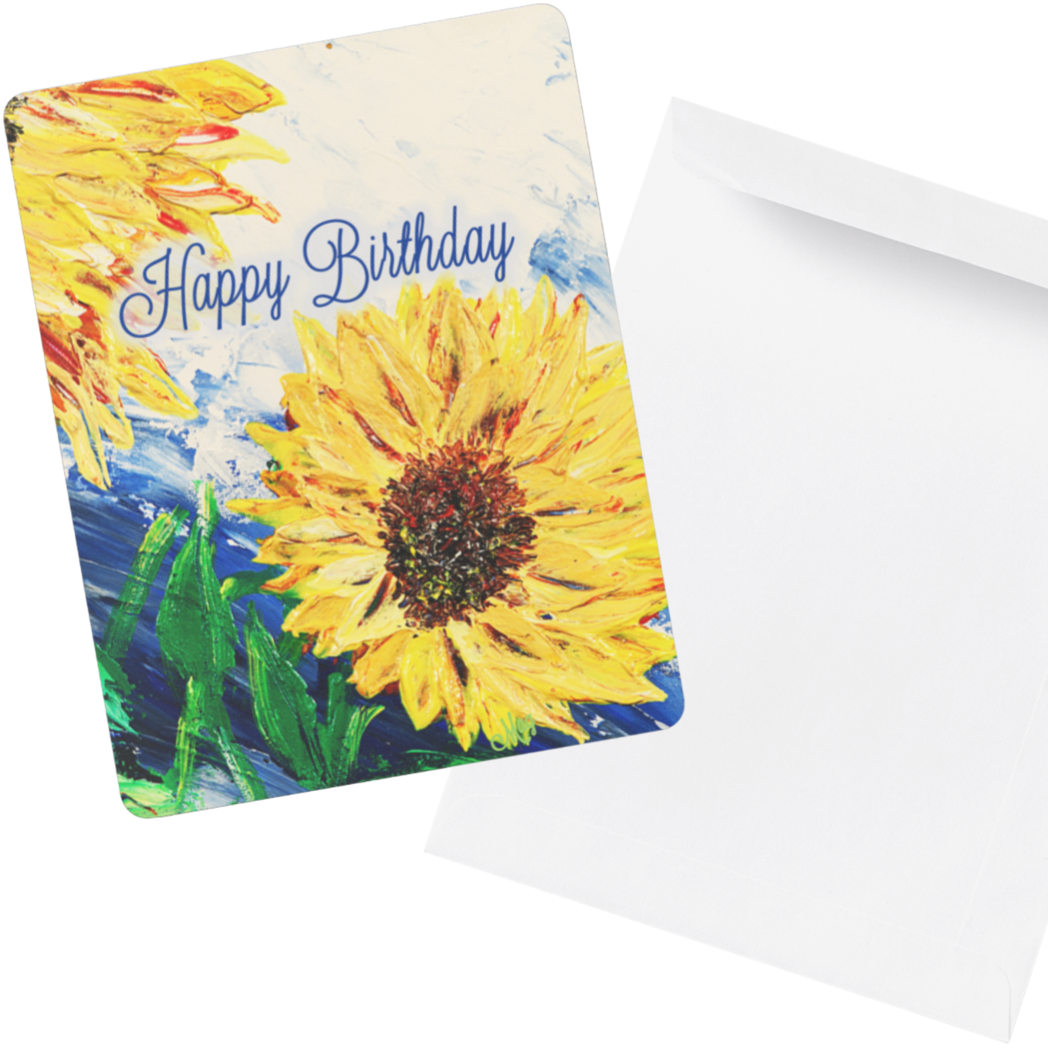 Sunflower Joy Card – Happy Birthday Greeting Card with Bold Sunflower Painting