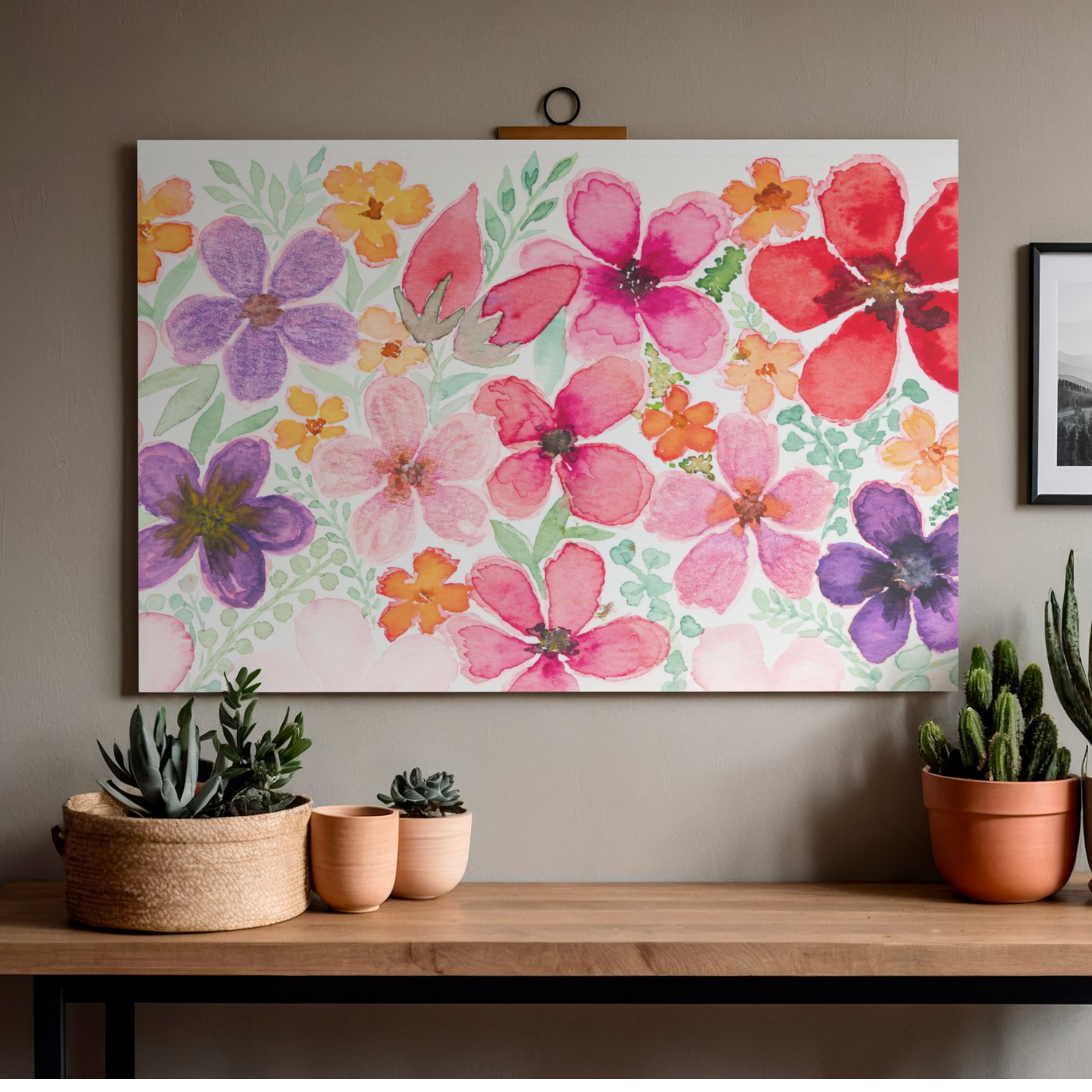 Vibrant Bouquet Canvas Print – A3 Colorful Floral Wall Art