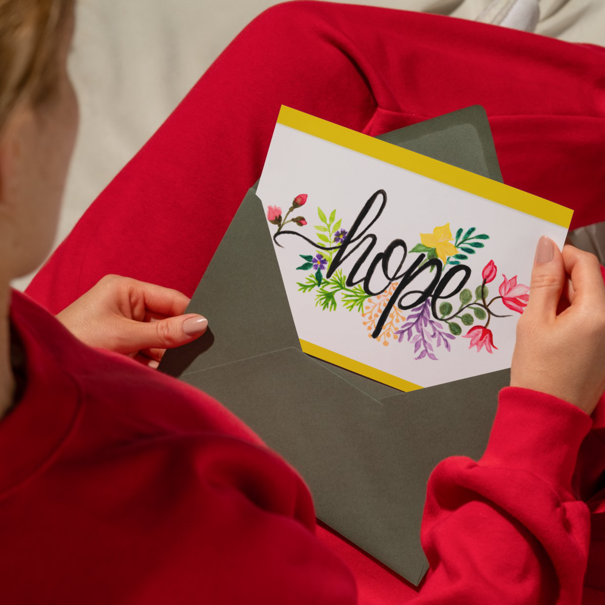 Hope Floral Card – Watercolor Illustration Design