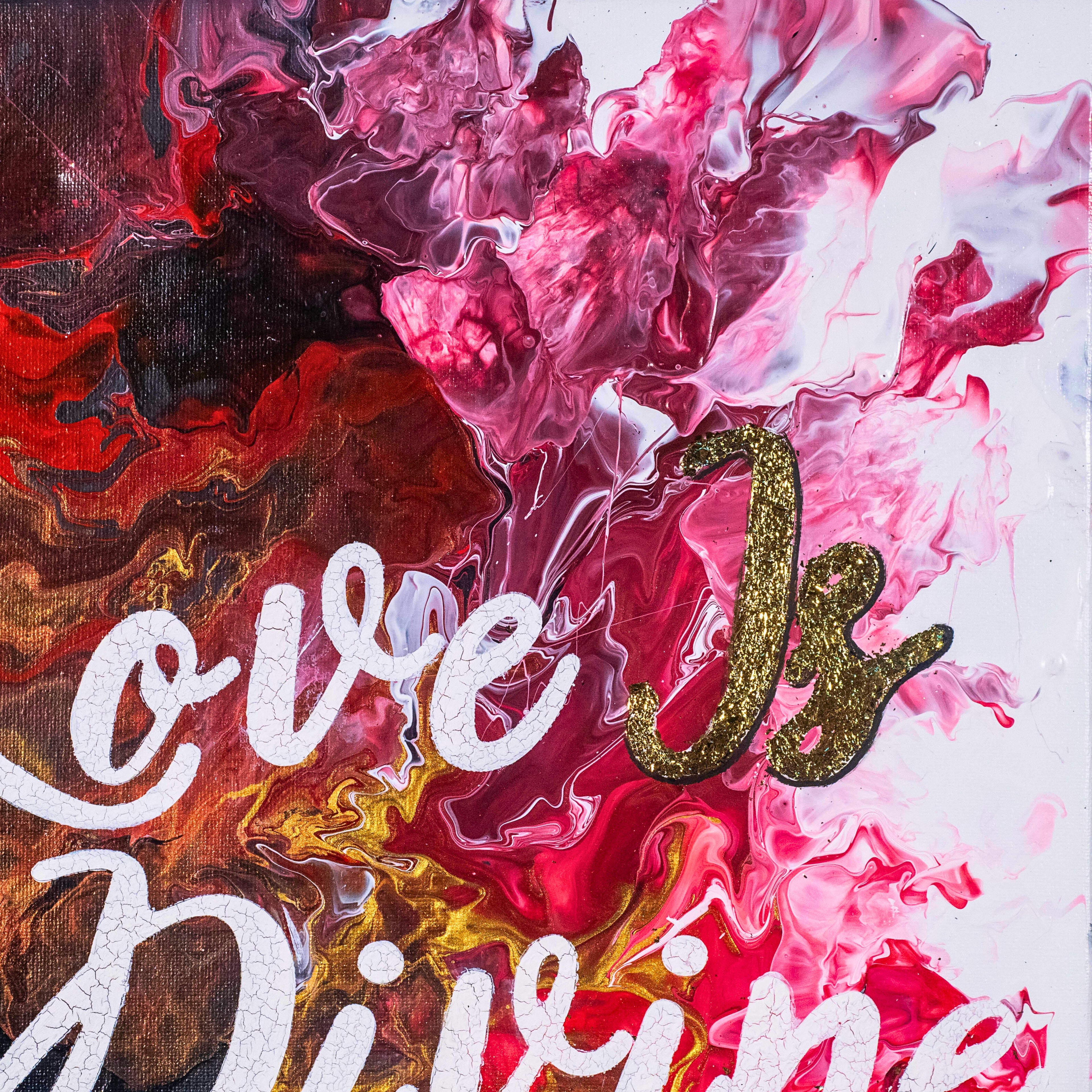 Love Is Divine Canvas Print – A3 Abstract Affirmation Wall Art