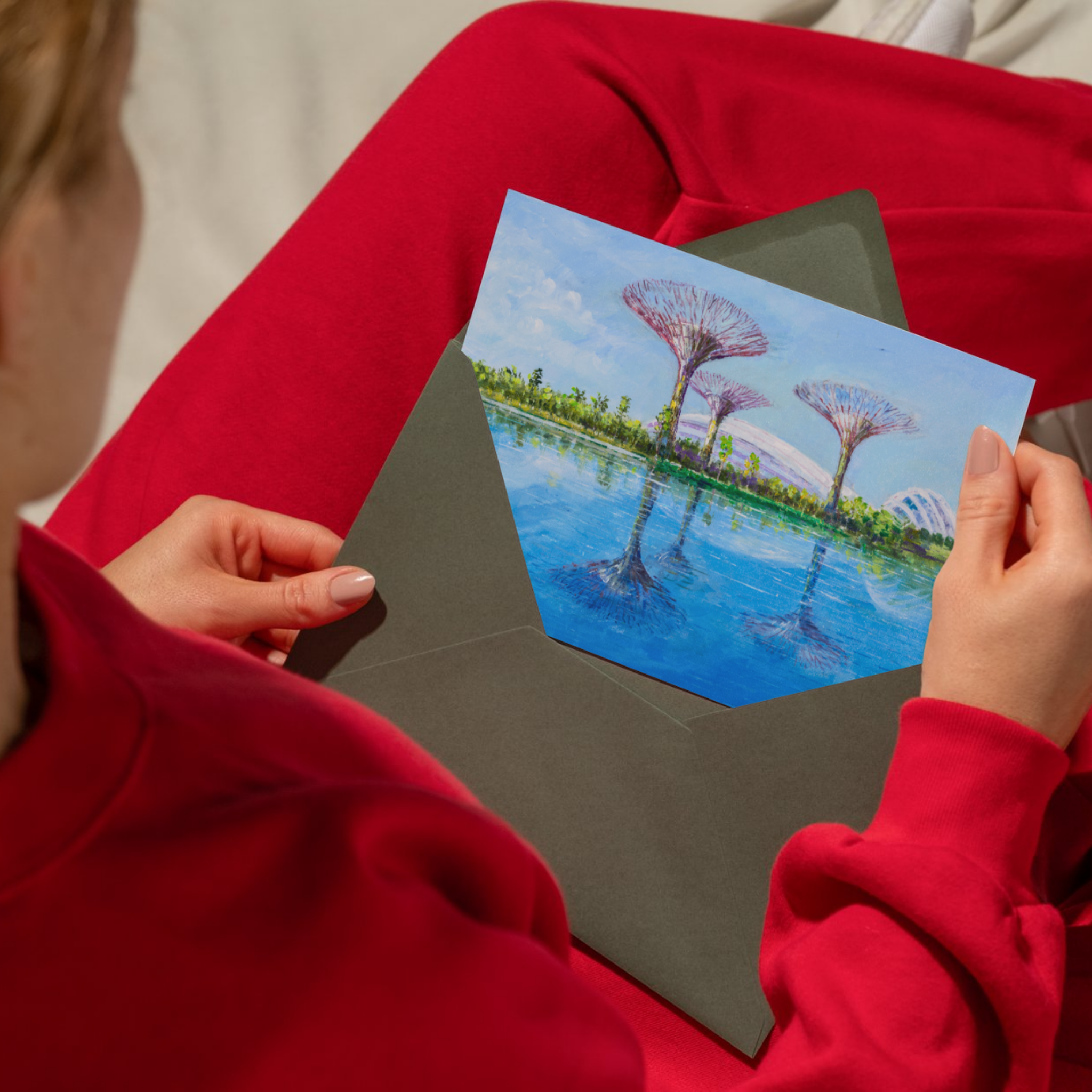 Supertree Grove at Gardens by the Bay Card – Curated Painting