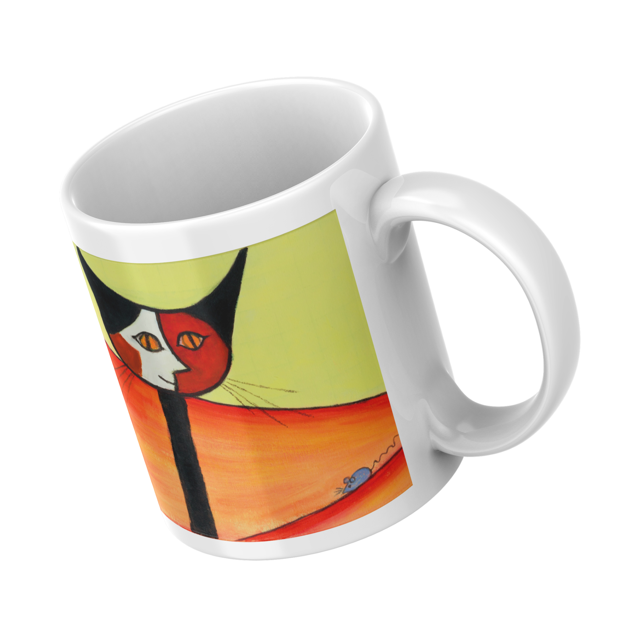 Picasso Cat & Mouse Mug – Bold Abstract Art Ceramic Coffee Mug