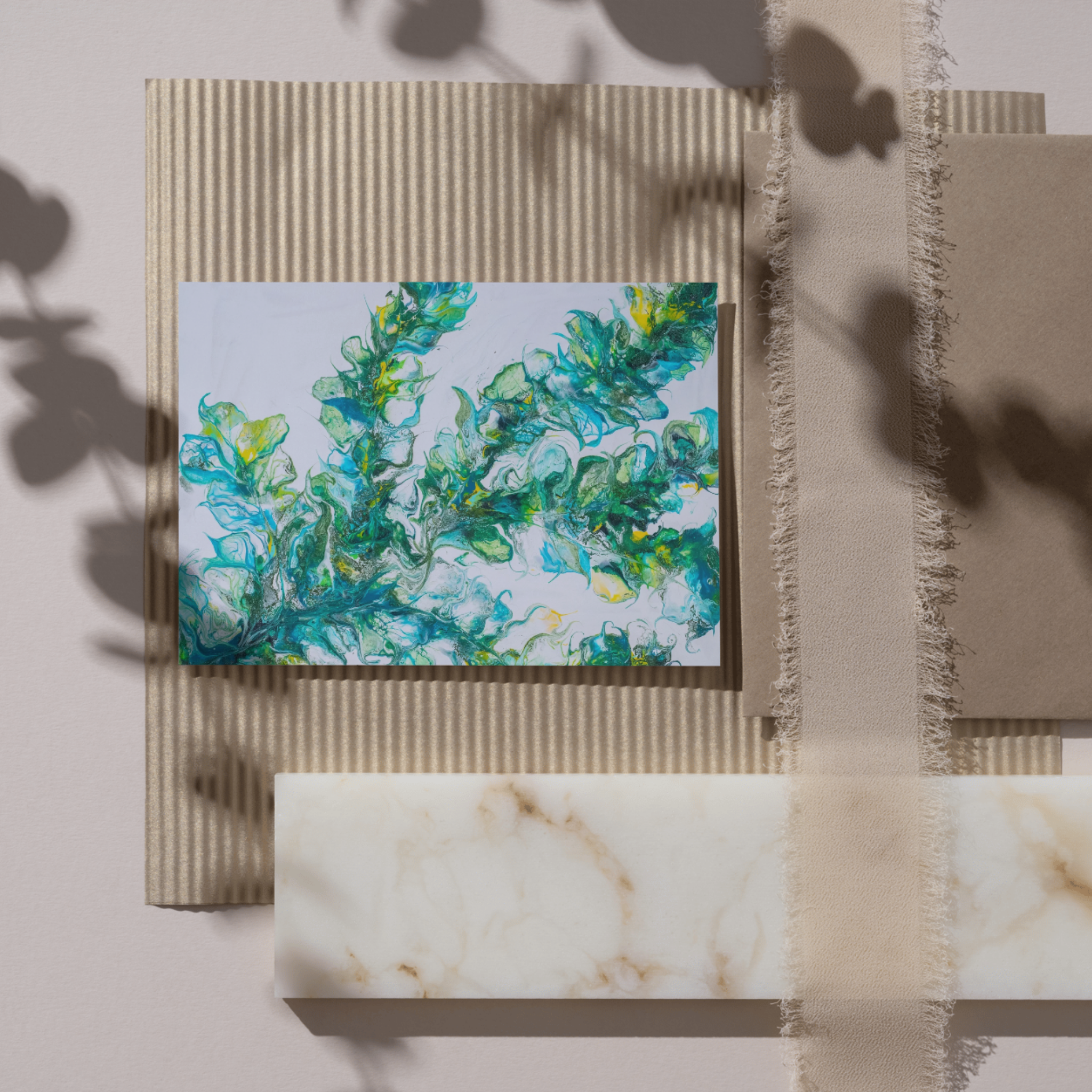 Whispers of Motion – Blank Greeting Card with Craft Envelope & Organic Abstract Artwork