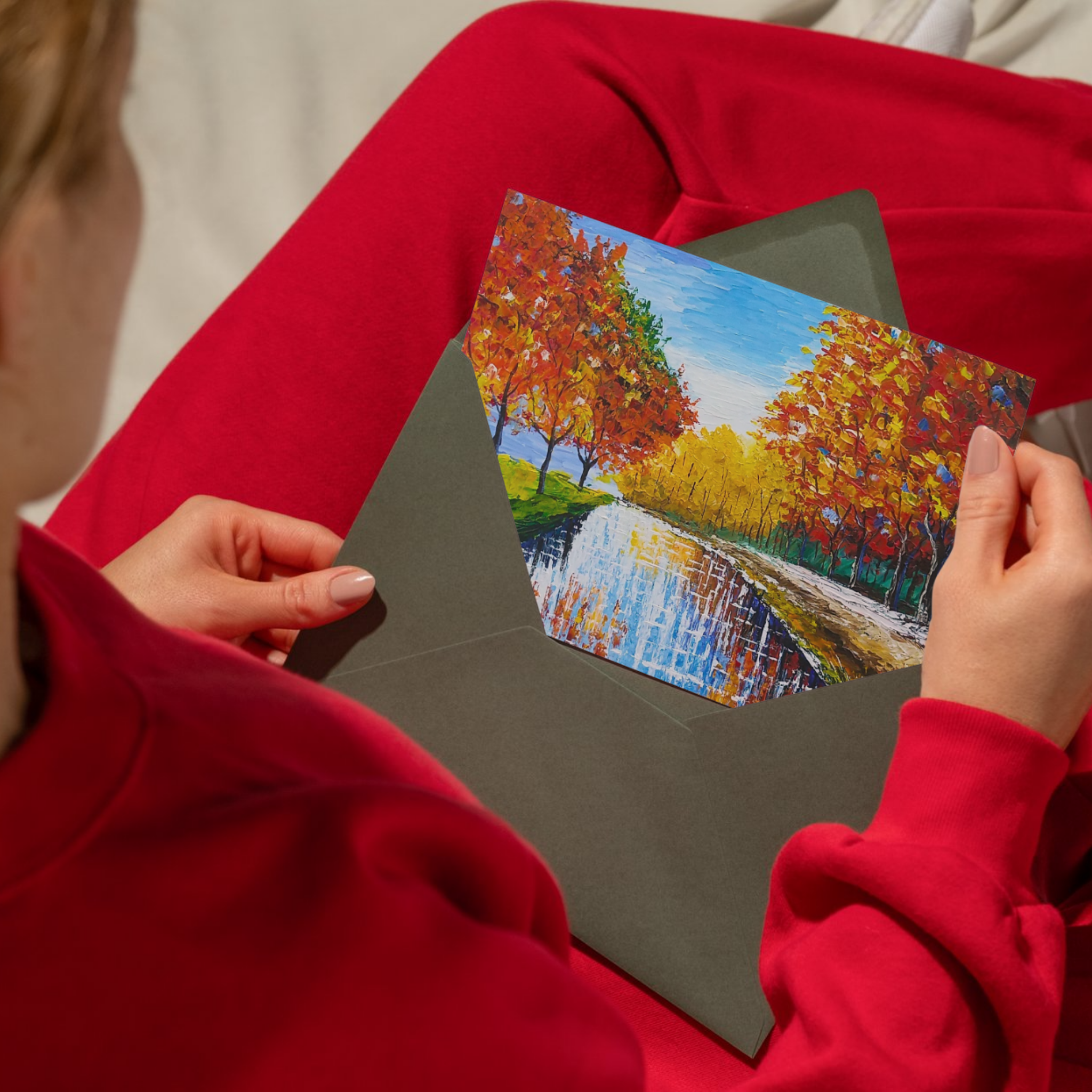 Autumn Trees along the Lake – Acrylic Painting Design