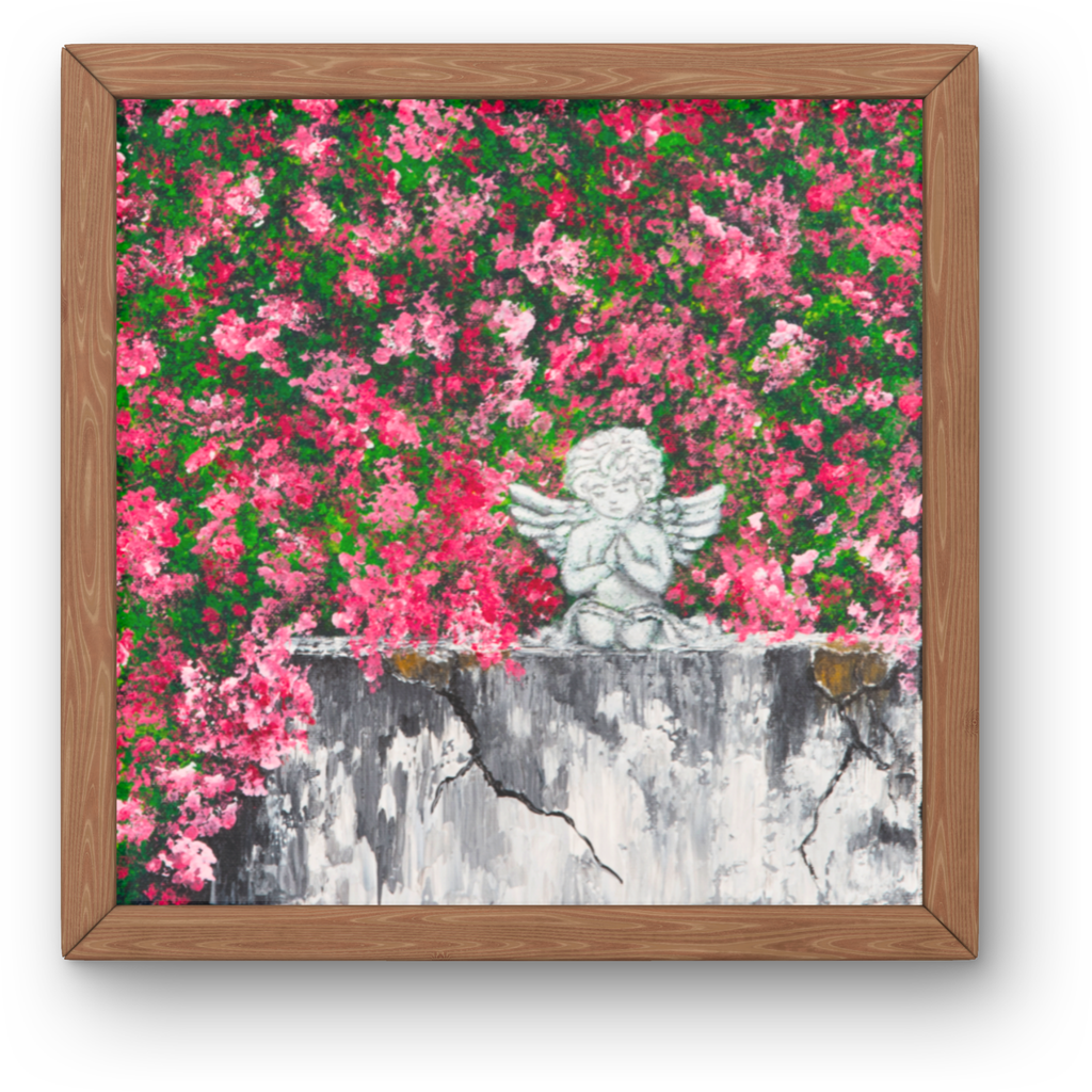 Angel in Bloom Canvas Print – A3 Acrylic Painting Wall Art