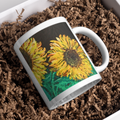Sunflowers in the Dark Mug – Bold Floral Ceramic Coffee Mug