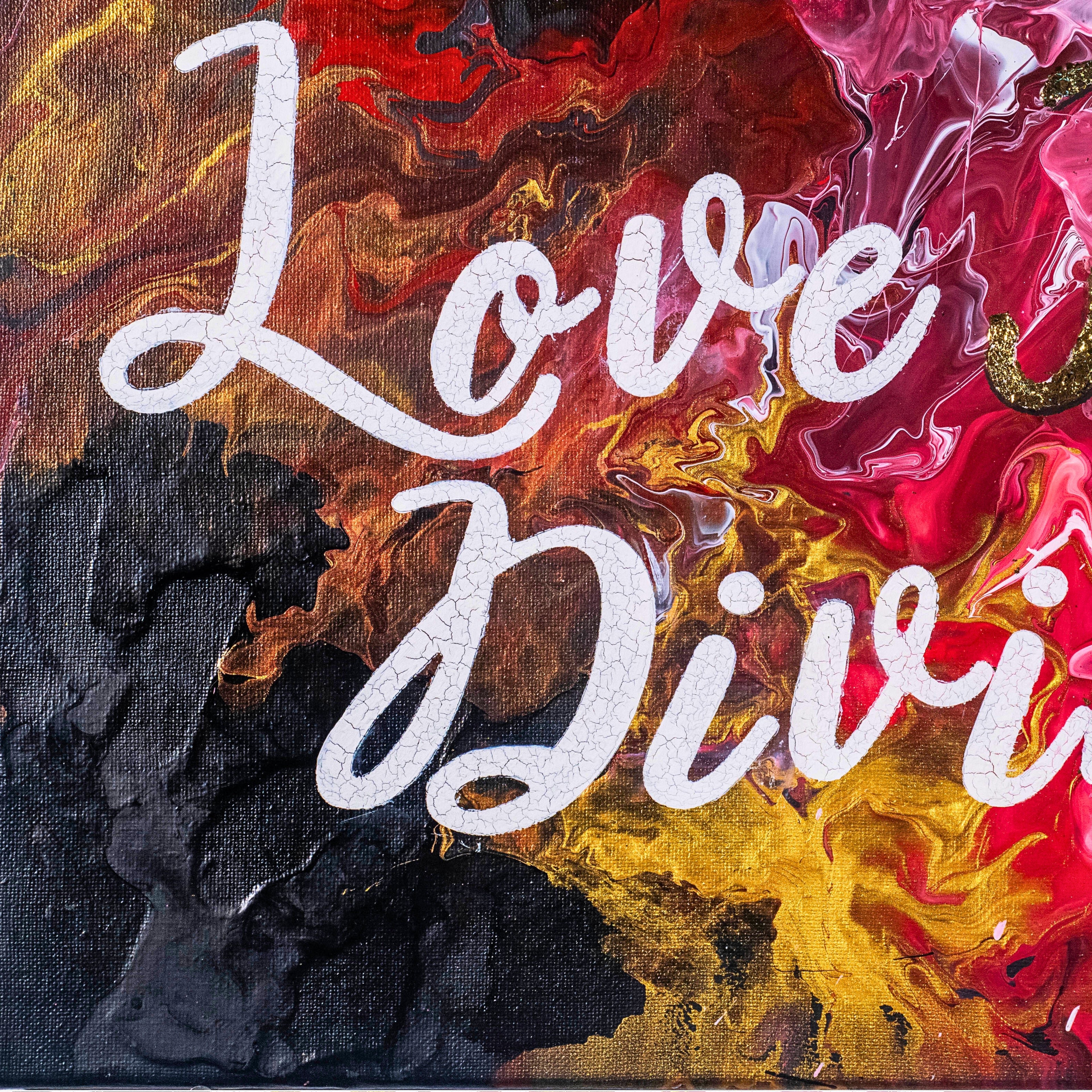 Love Is Divine Canvas Print – A3 Abstract Affirmation Wall Art
