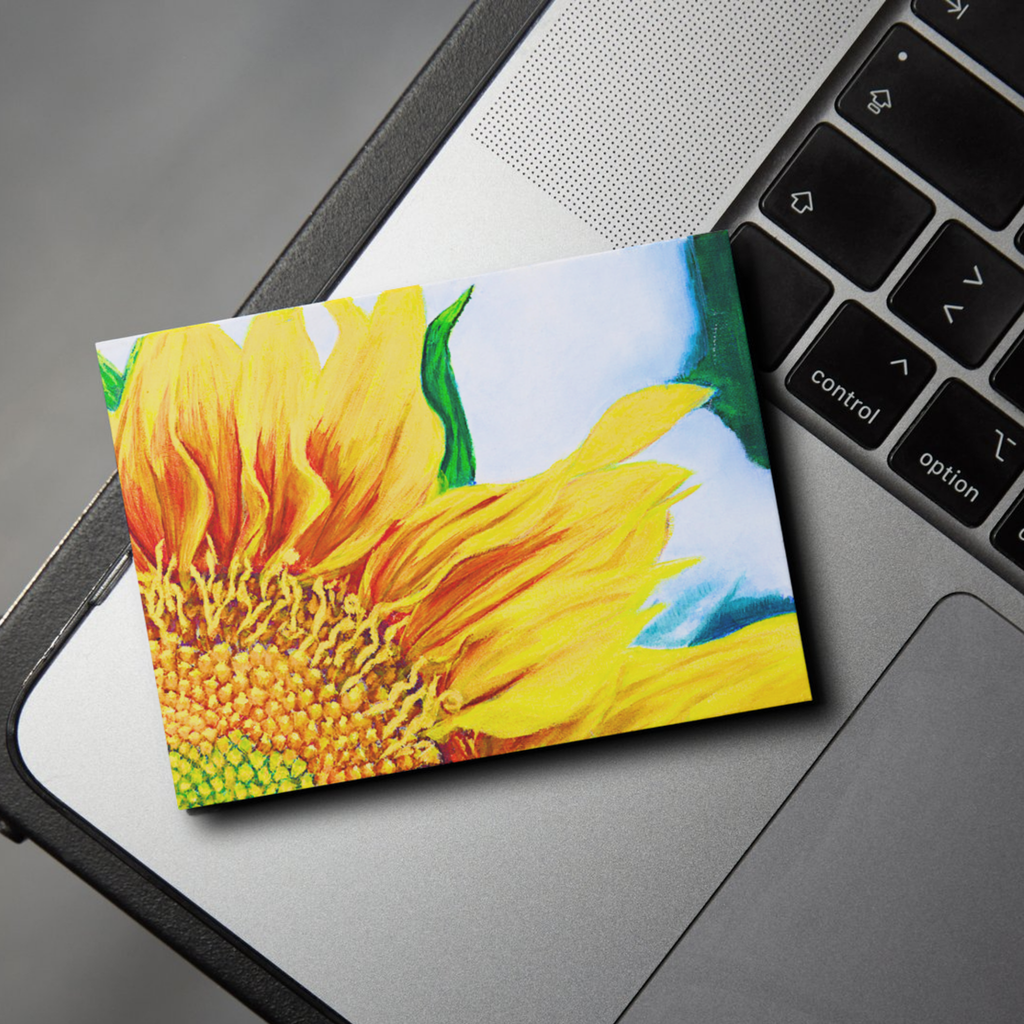 Radiant Sunflower Floral Card – Acrylic Painting Design