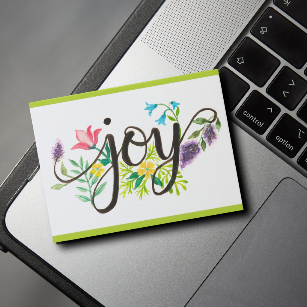 Joy Floral Card – Watercolor Illustration Design