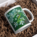 White Myrrh Flowers Mug – Elegant Floral Ceramic Coffee Mug