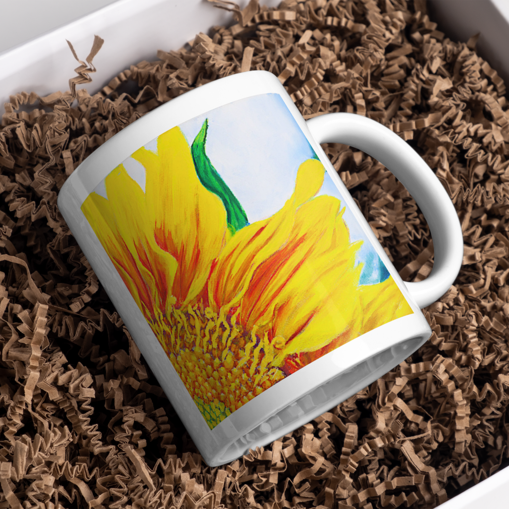 Radiant Sunflower Mug – Bright Floral Ceramic Coffee Mug
