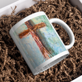 Rooted Cross Mug – Psalms 91 Faith Ceramic Coffee Mug