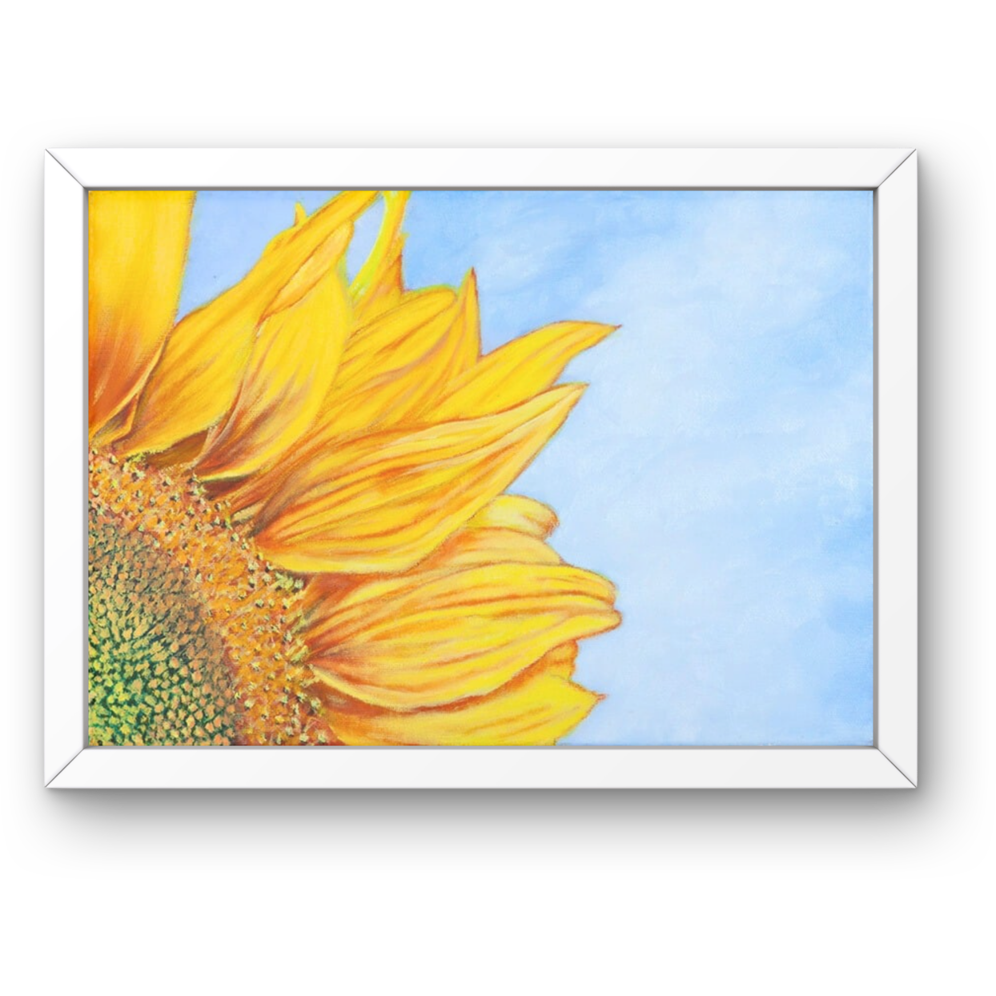 Sunflower Sky Canvas Print – A3 Soft Yellow Floral Wall Art
