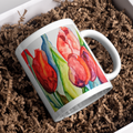 Watercolor Tulips Mug – Elegant Floral Ceramic Coffee Mug