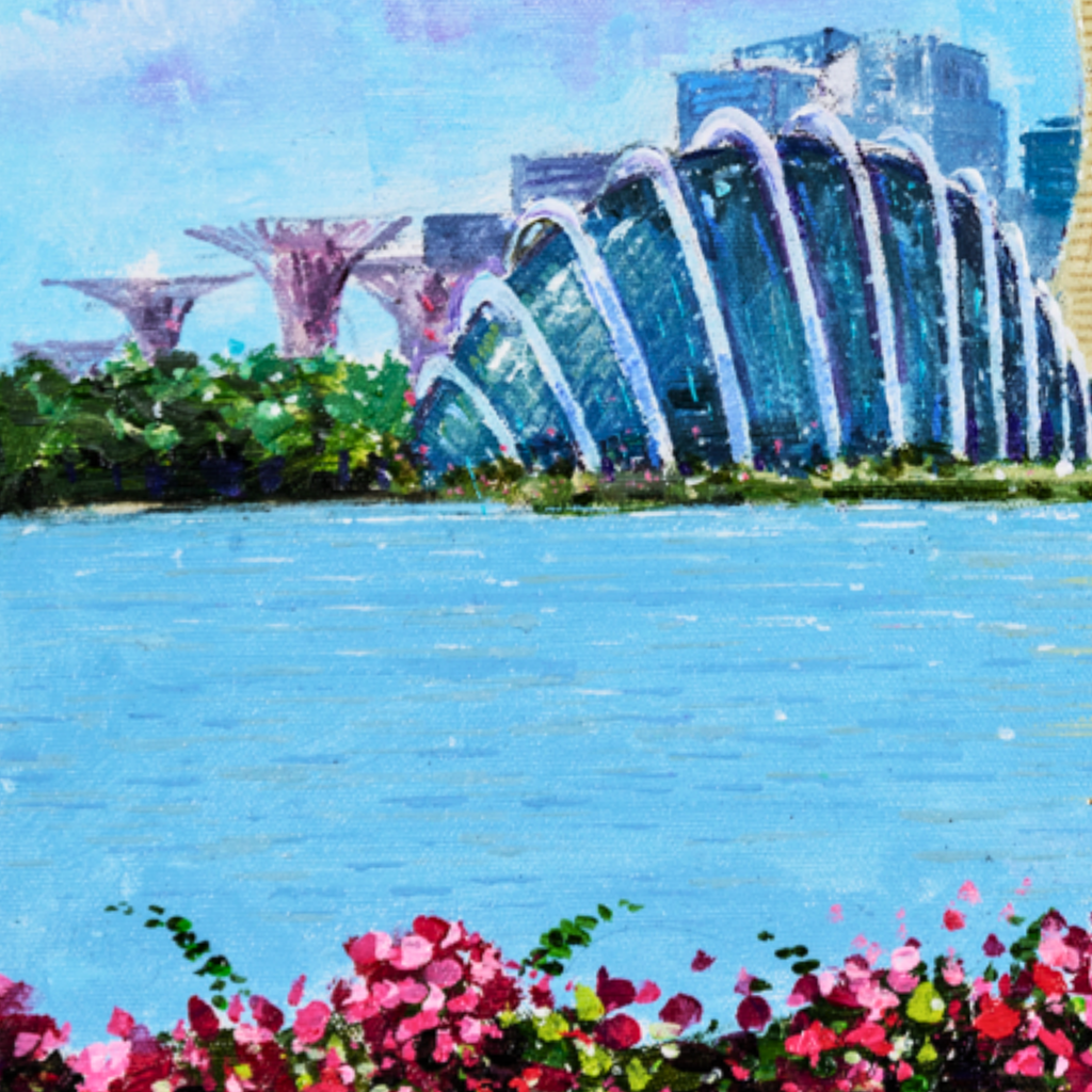 Marina Bay Sands & Gardens Canvas Print – A3 Singapore Landmark Wall Art