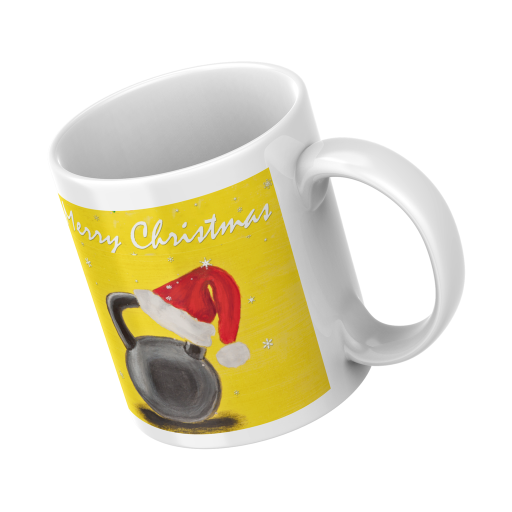 Kettlebell Santa Mug – Merry Fitmas Ceramic Coffee Mug