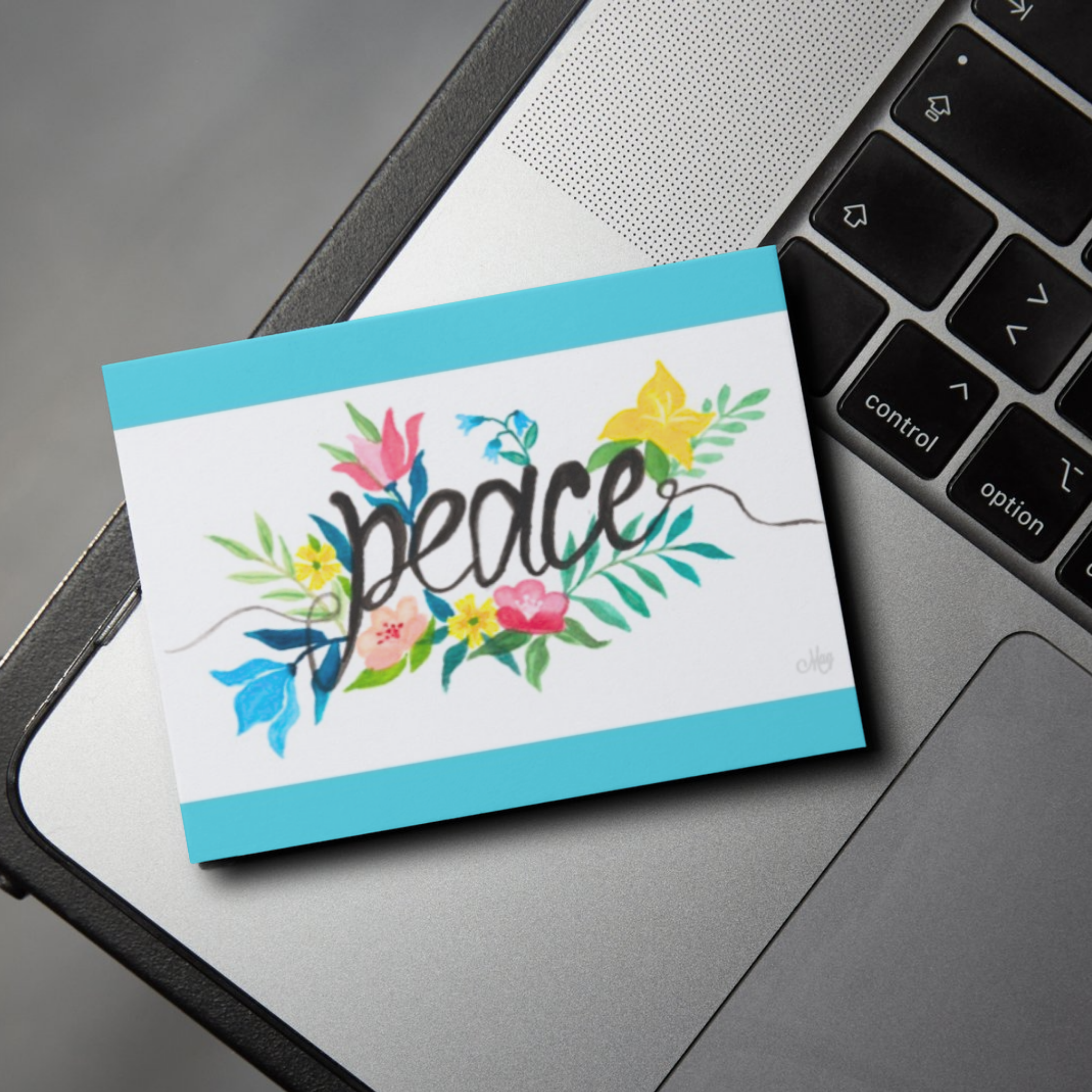 Peace Floral Card – Watercolor Illustration Design