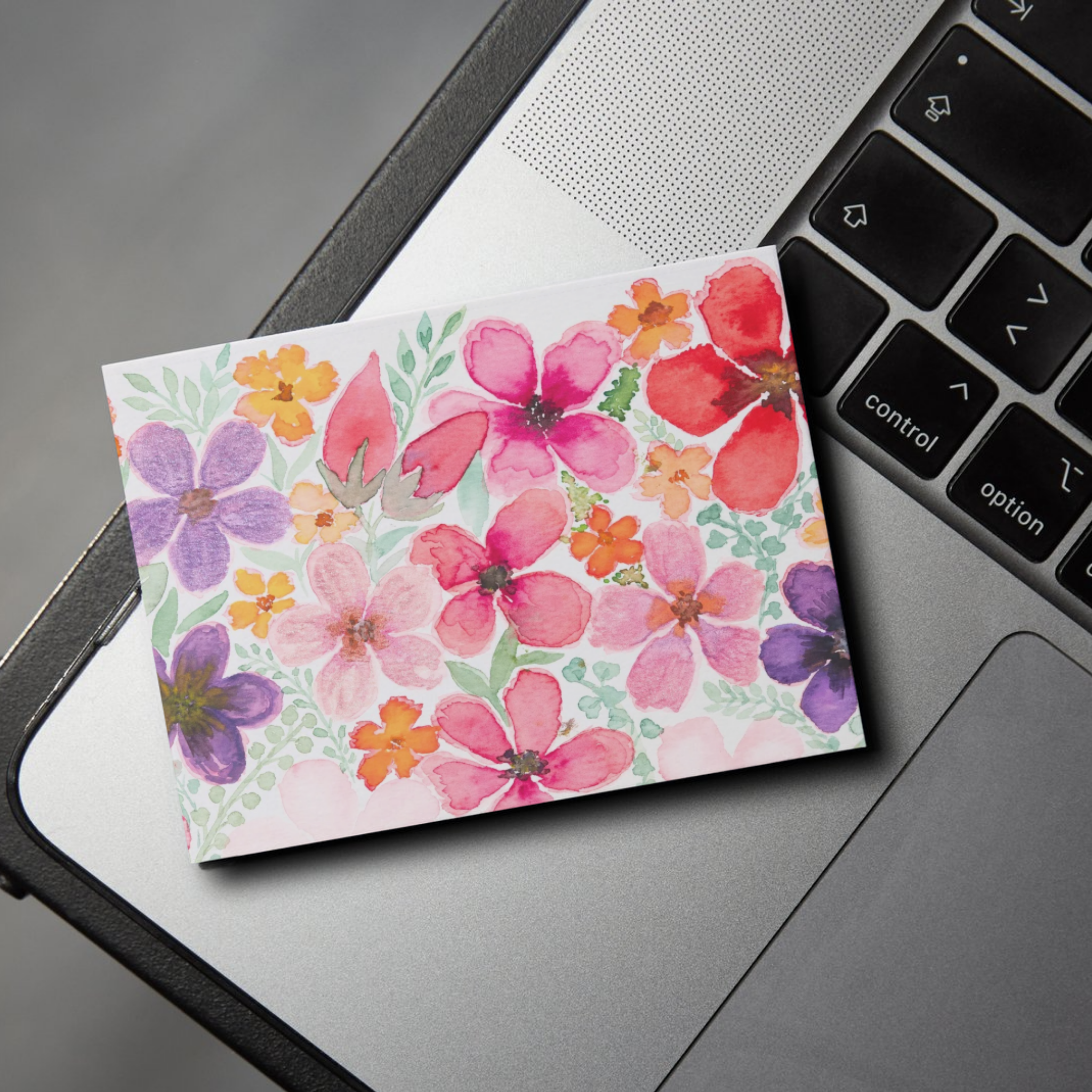 Vibrant Bouquet Floral Card – Watercolor Painting Design