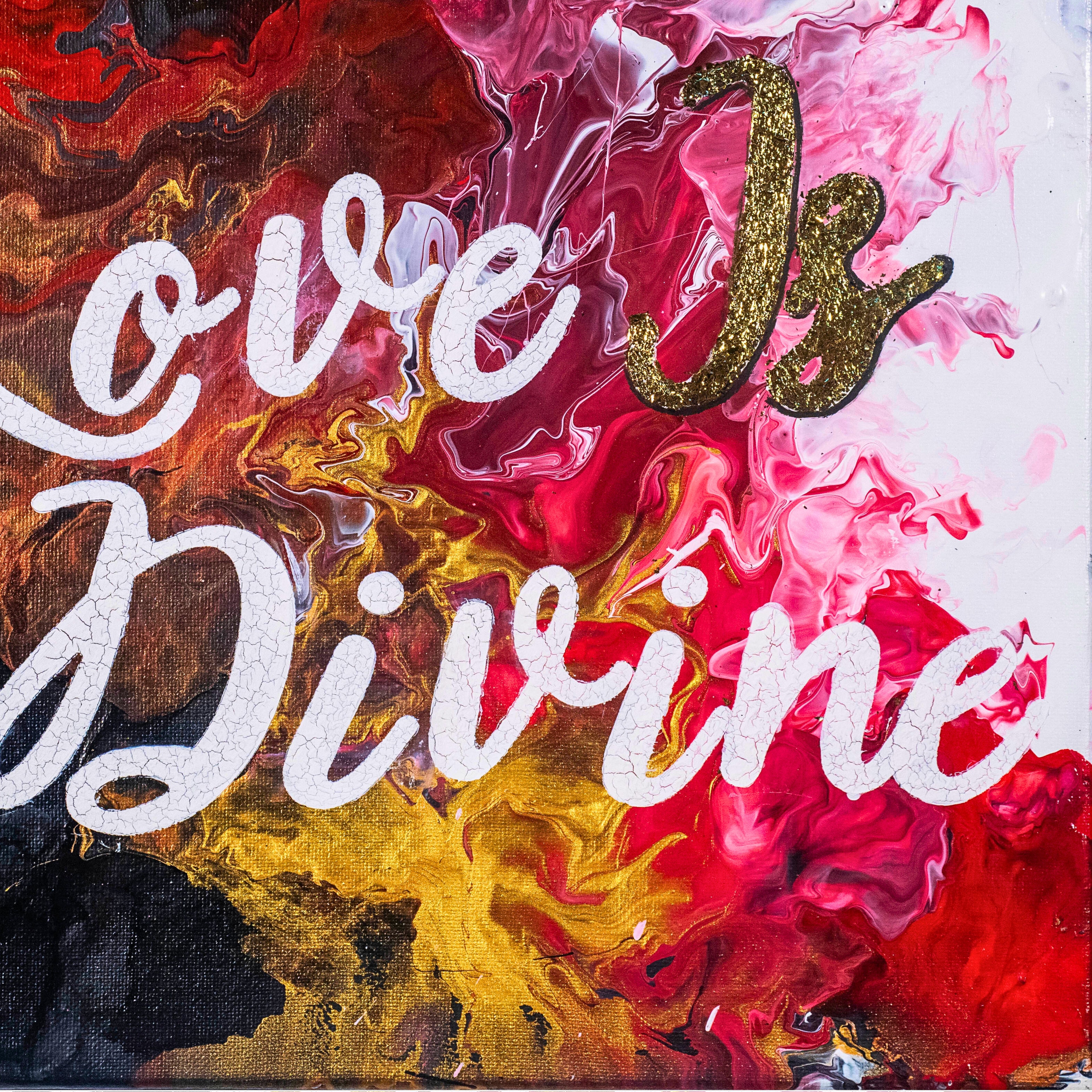 Love Is Divine Canvas Print – A3 Abstract Affirmation Wall Art