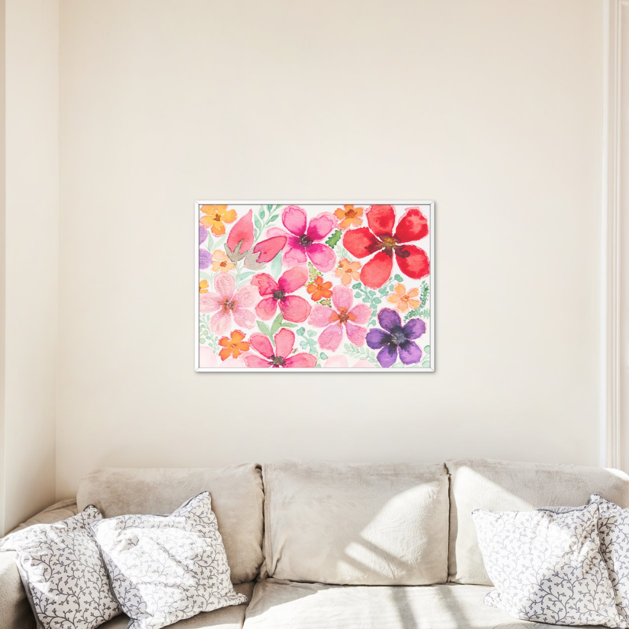 Vibrant Bouquet Canvas Print – A3 Colorful Floral Wall Art