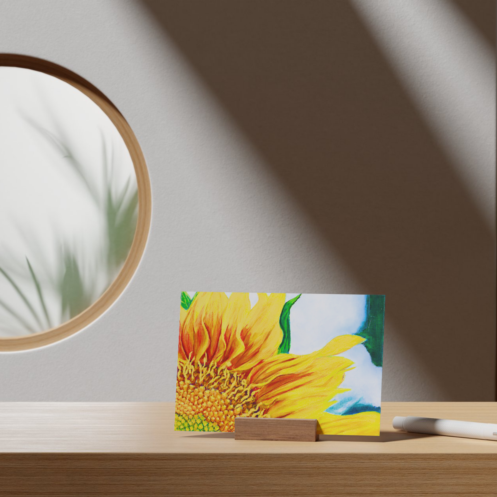 Radiant Sunflower Floral Card – Acrylic Painting Design