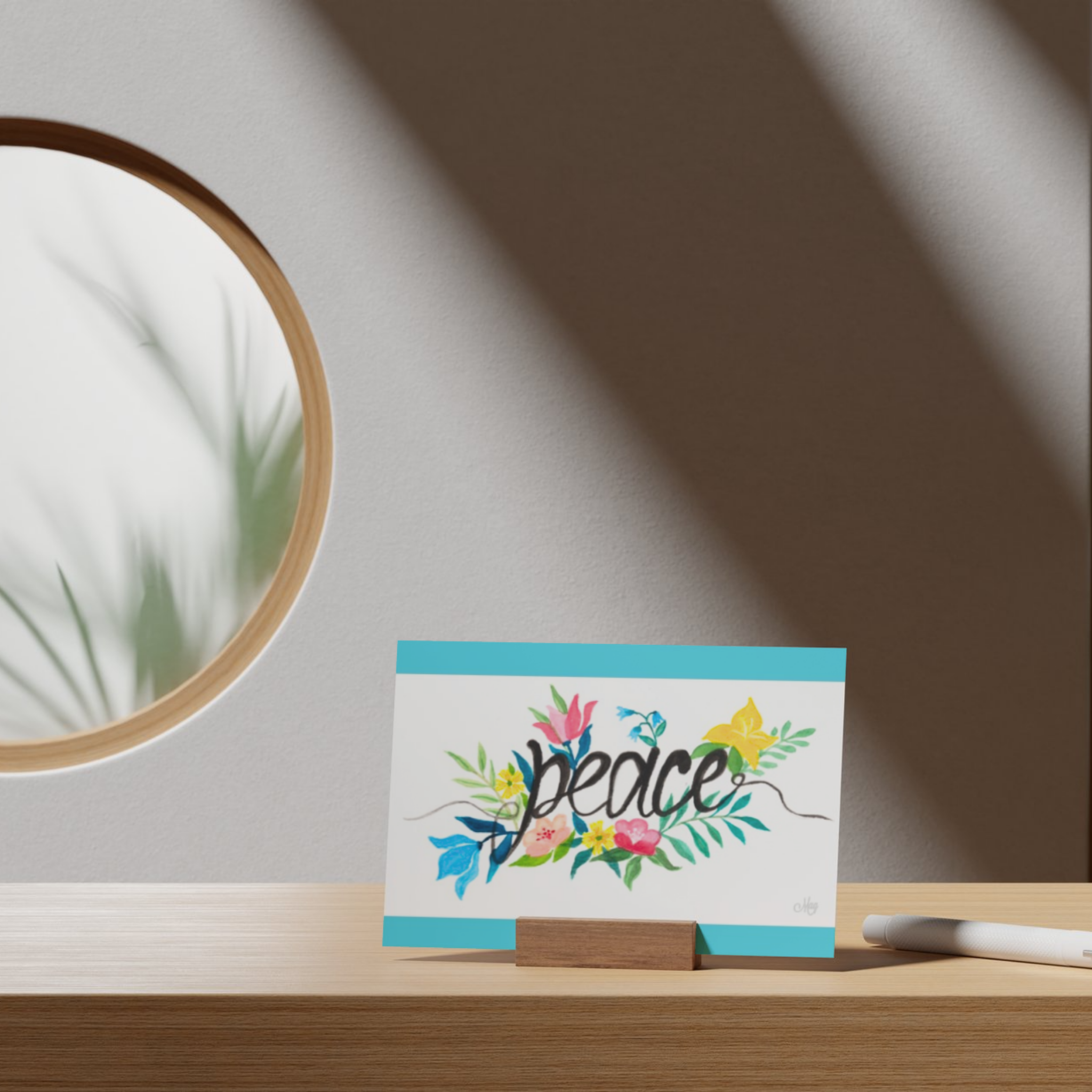 Peace Floral Card – Watercolor Illustration Design