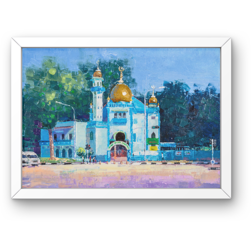 Malabar Mosque Singapore Canvas Print – A3 Cultural Landmark Wall Art