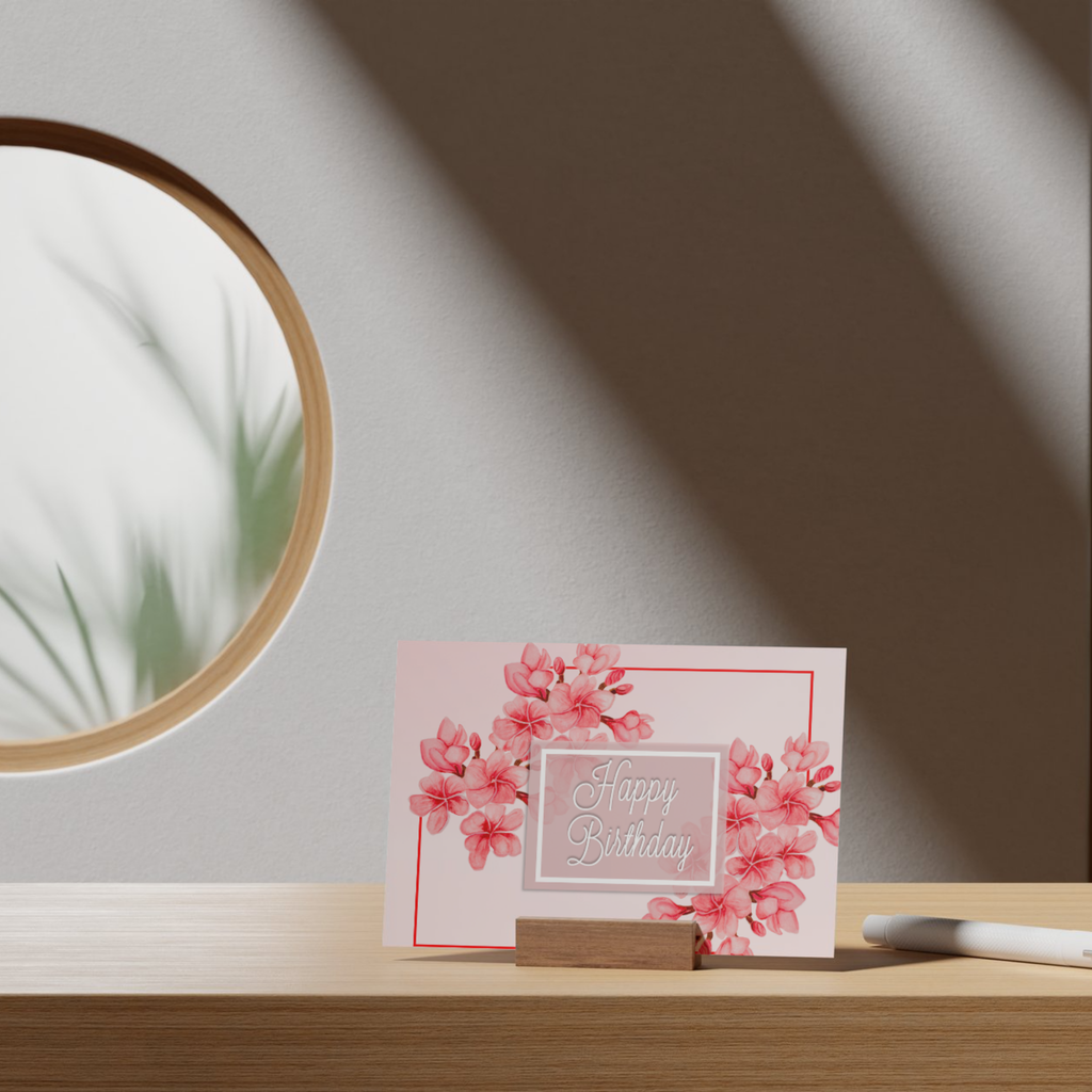 Plumeria Bloom Birthday Card – Floral Design