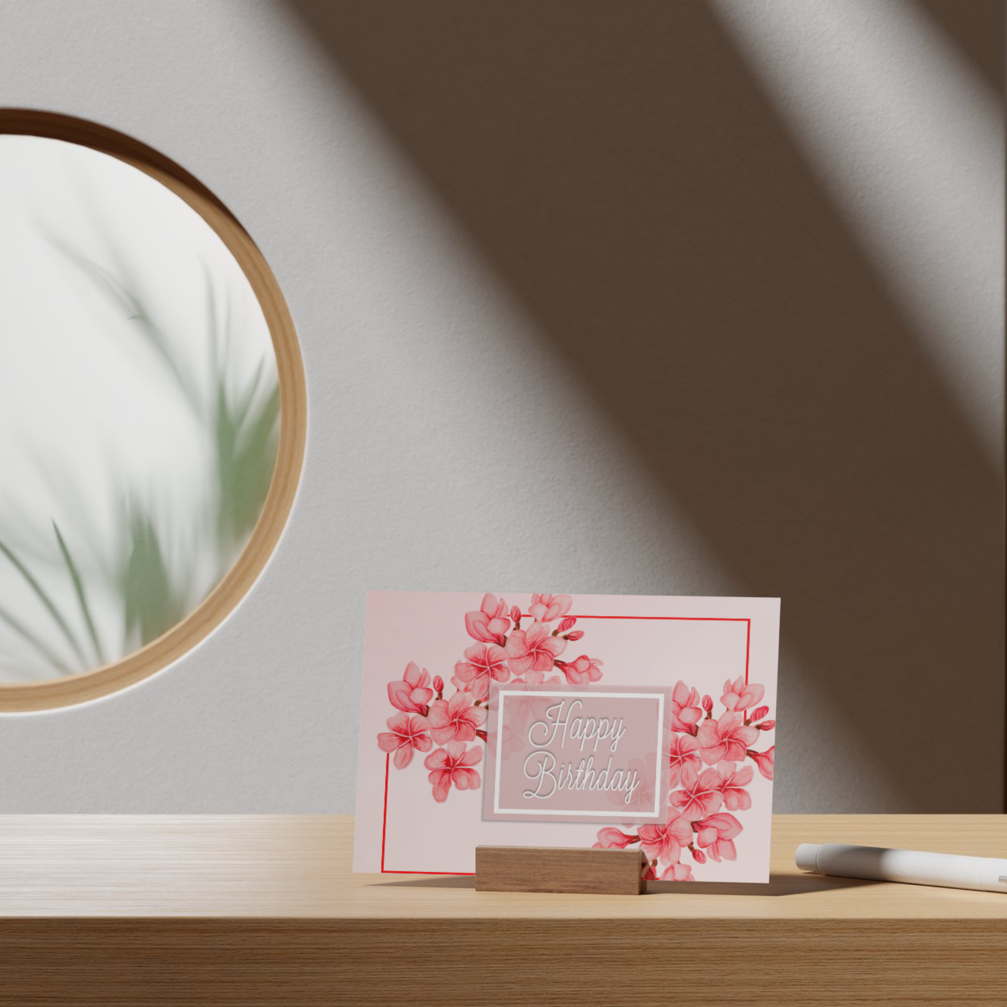 Plumeria Bloom Birthday Card – Floral Design