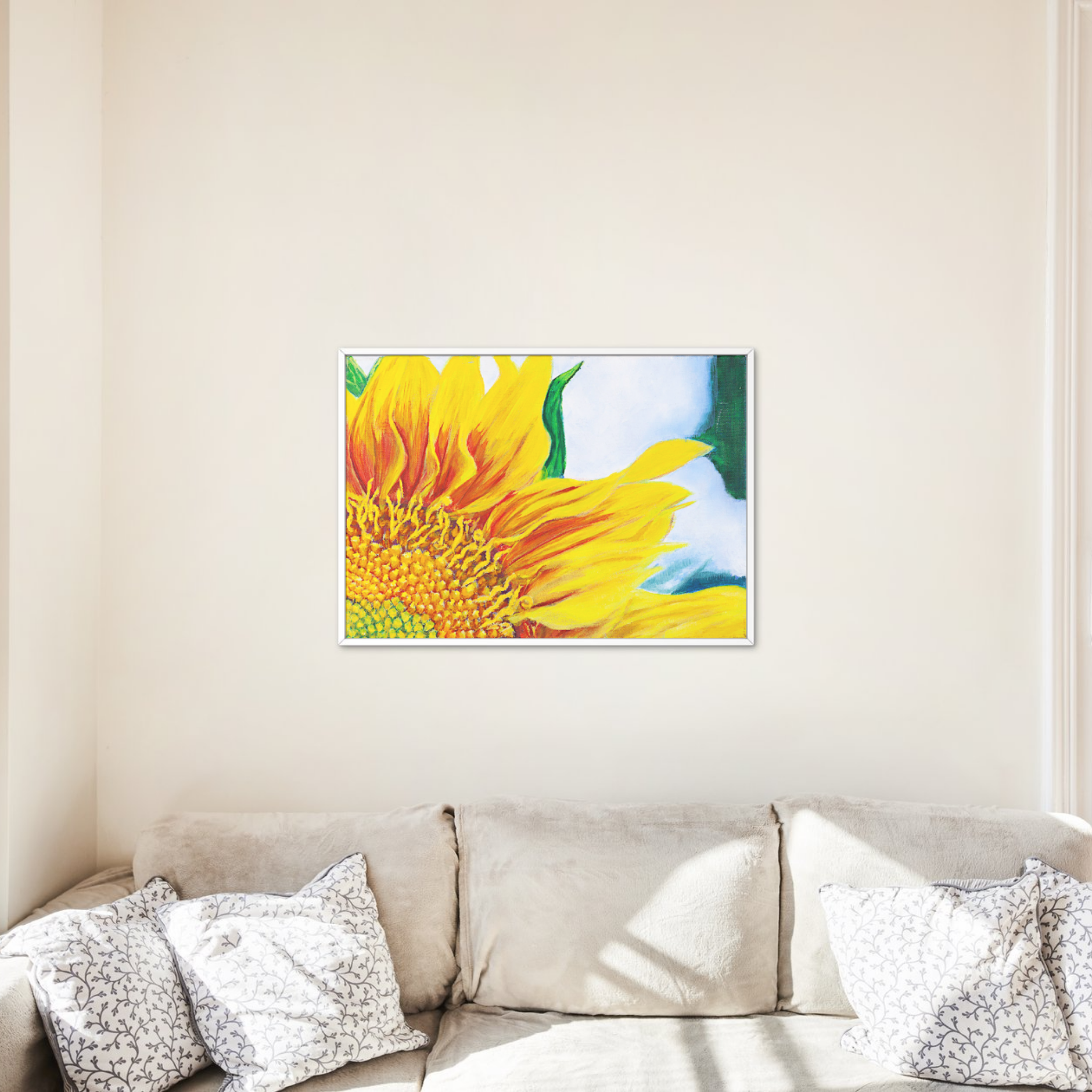 Radiant Sunflower Canvas Print – A3 Vibrant Yellow Floral Wall Art