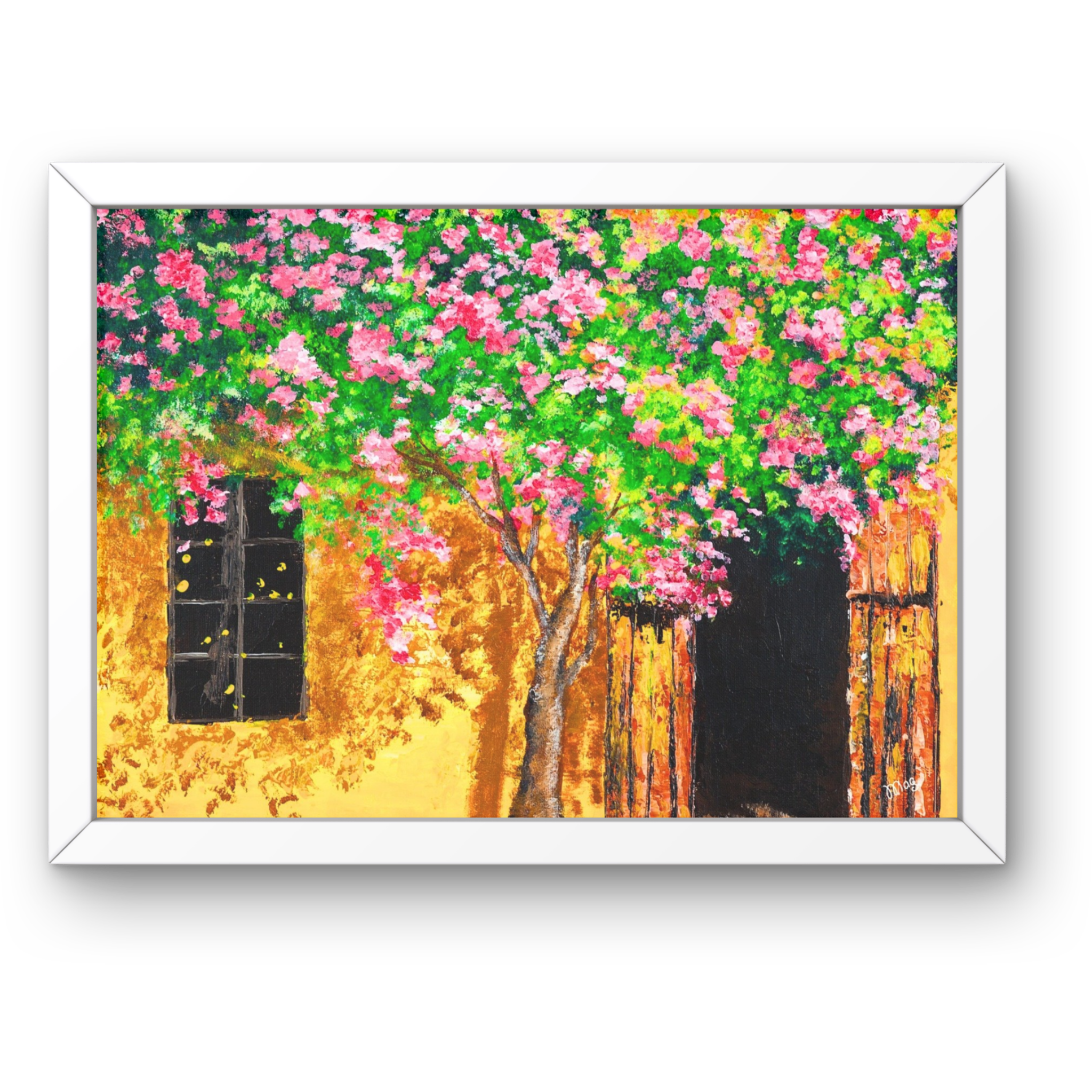 Summer Blossoms Canvas Print – A3 Cheerful Landscape Wall Art
