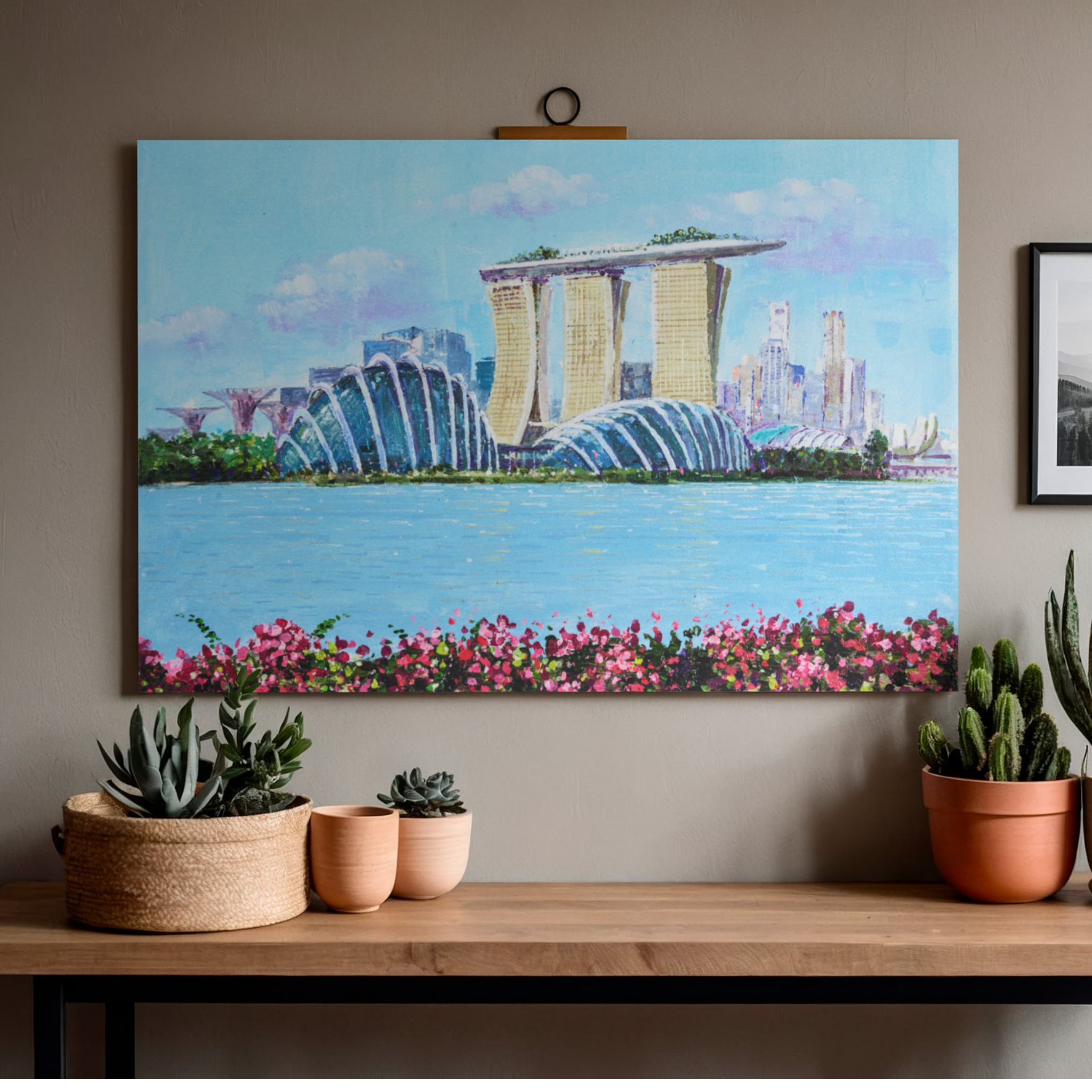 Marina Bay Sands & Gardens Canvas Print – A3 Singapore Landmark Wall Art