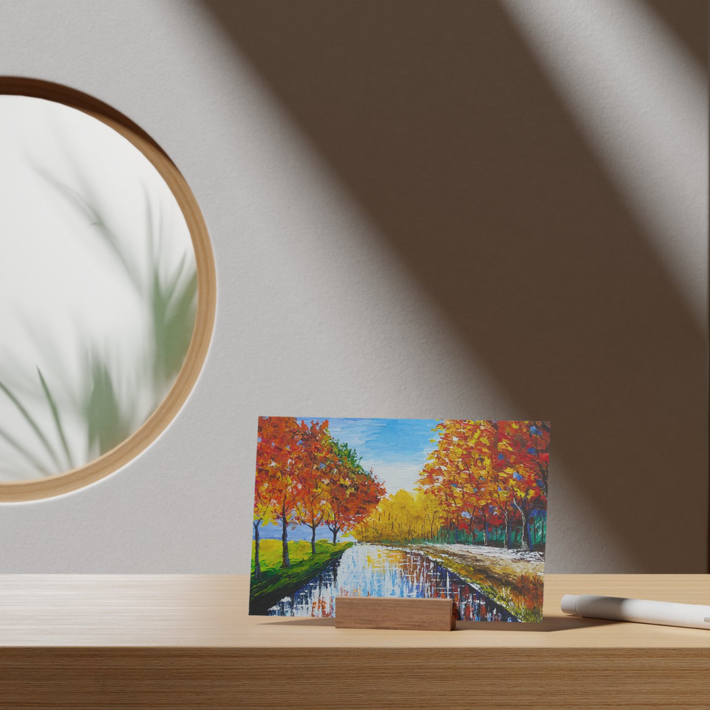 Autumn Trees along the Lake – Acrylic Painting Design