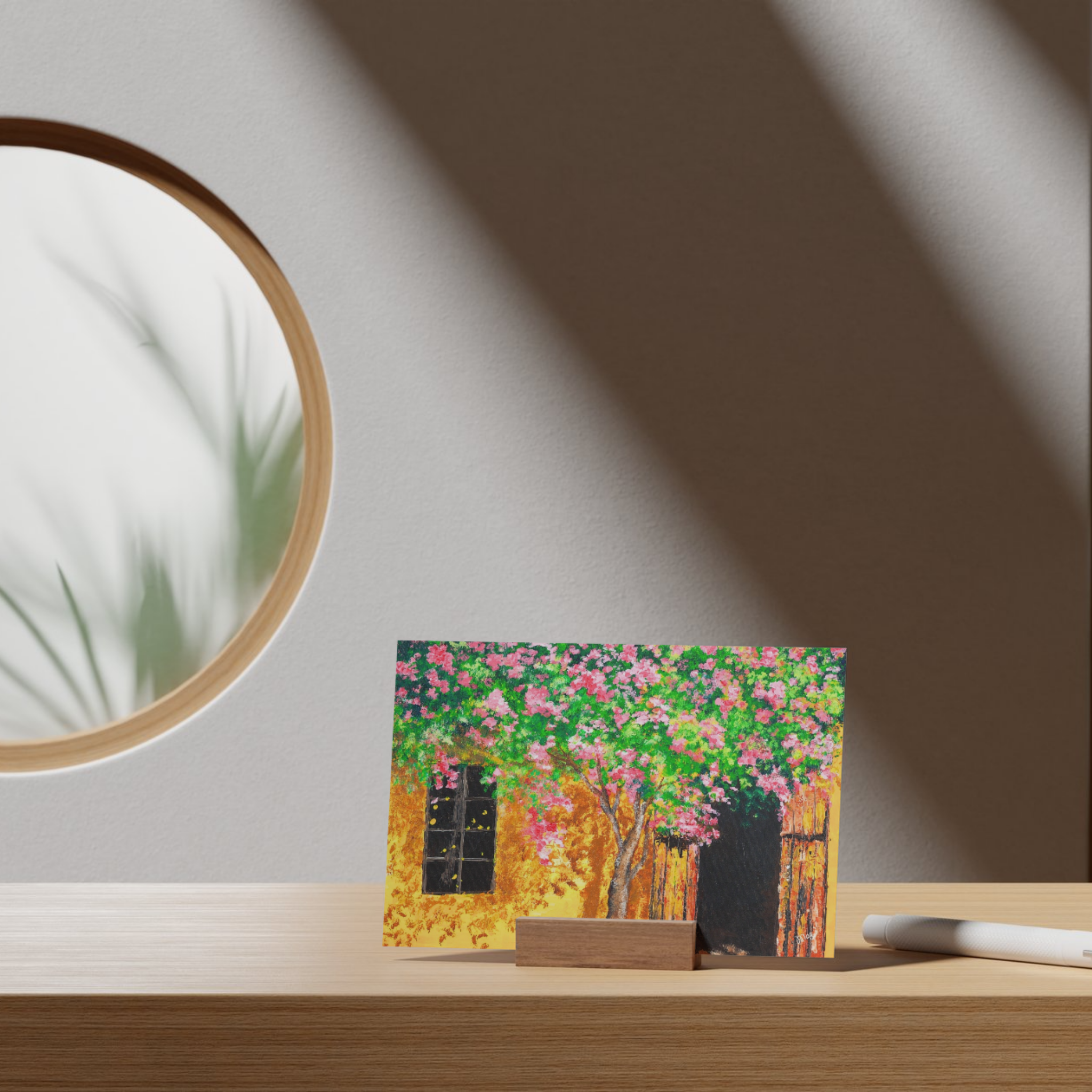 Summer Blossoms Landscape Card – Acrylic Painting Design