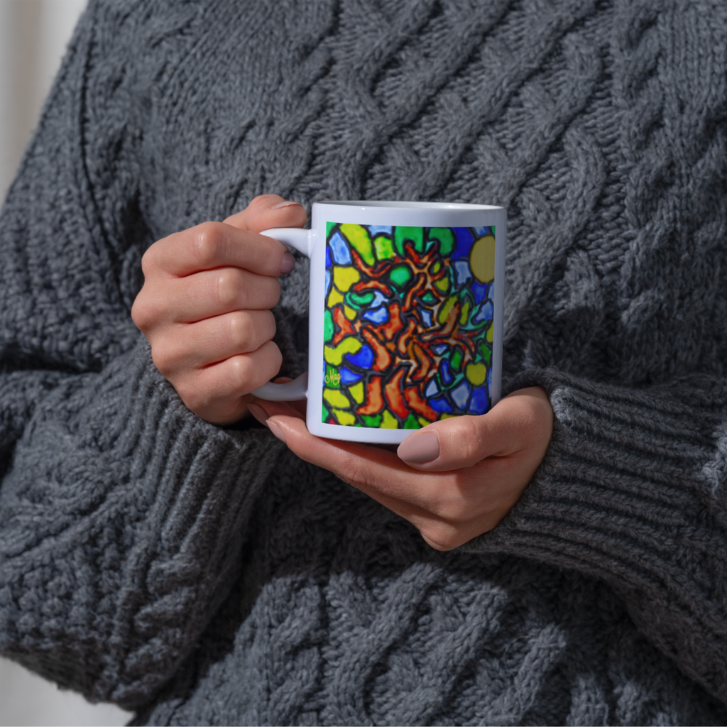 Stained Glass Tree of Life Mug – Vibrant Mosaic Ceramic Coffee Mug