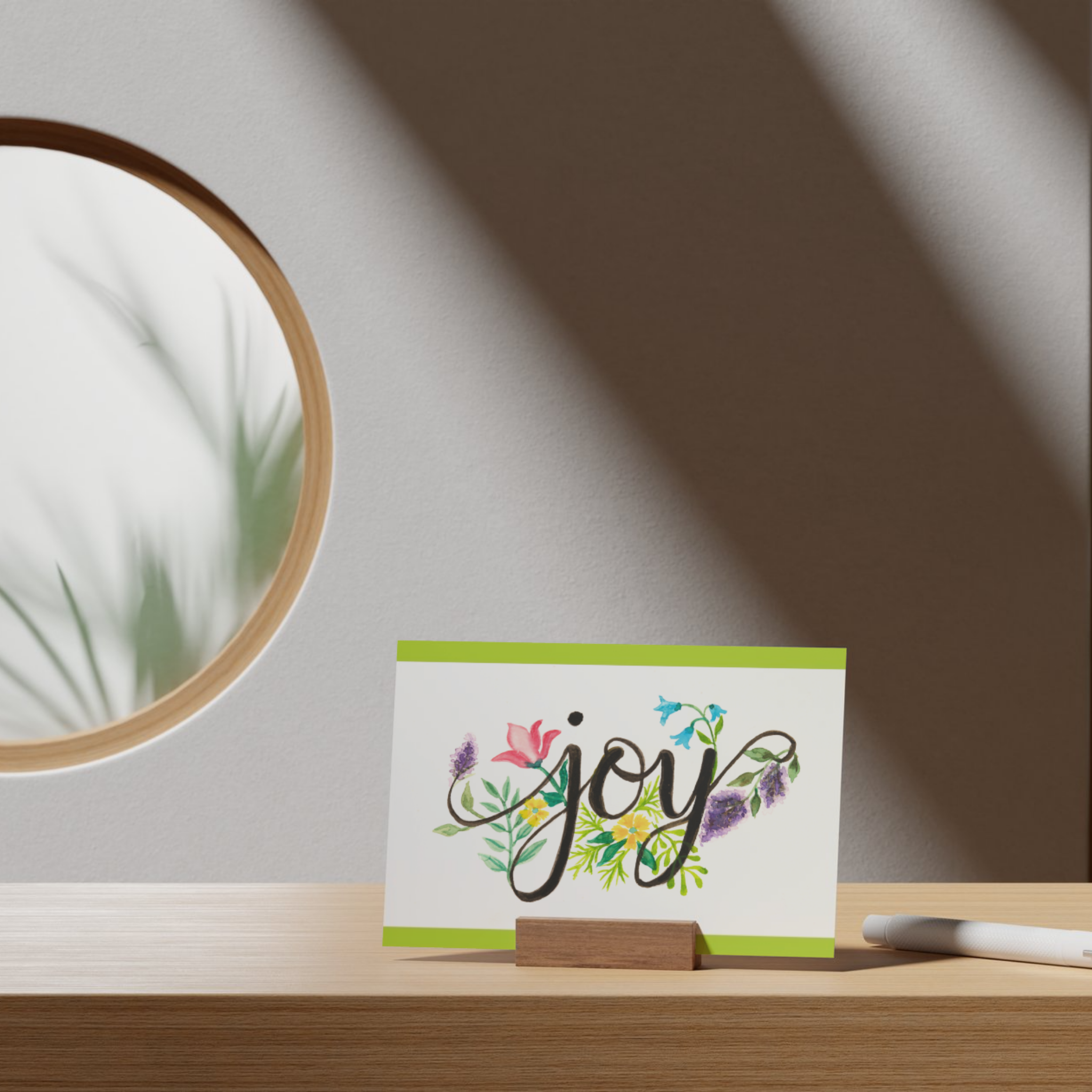 Joy Floral Card – Watercolor Illustration Design