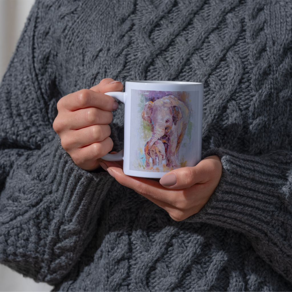 Mother & Baby Elephant Mug – Tender Bond Ceramic Coffee Mug