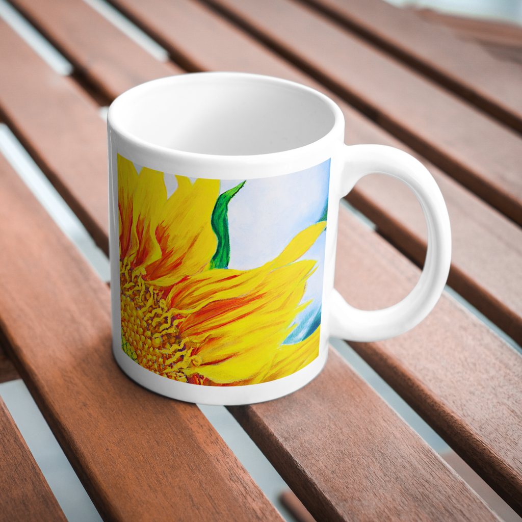 Radiant Sunflower Mug – Bright Floral Ceramic Coffee Mug