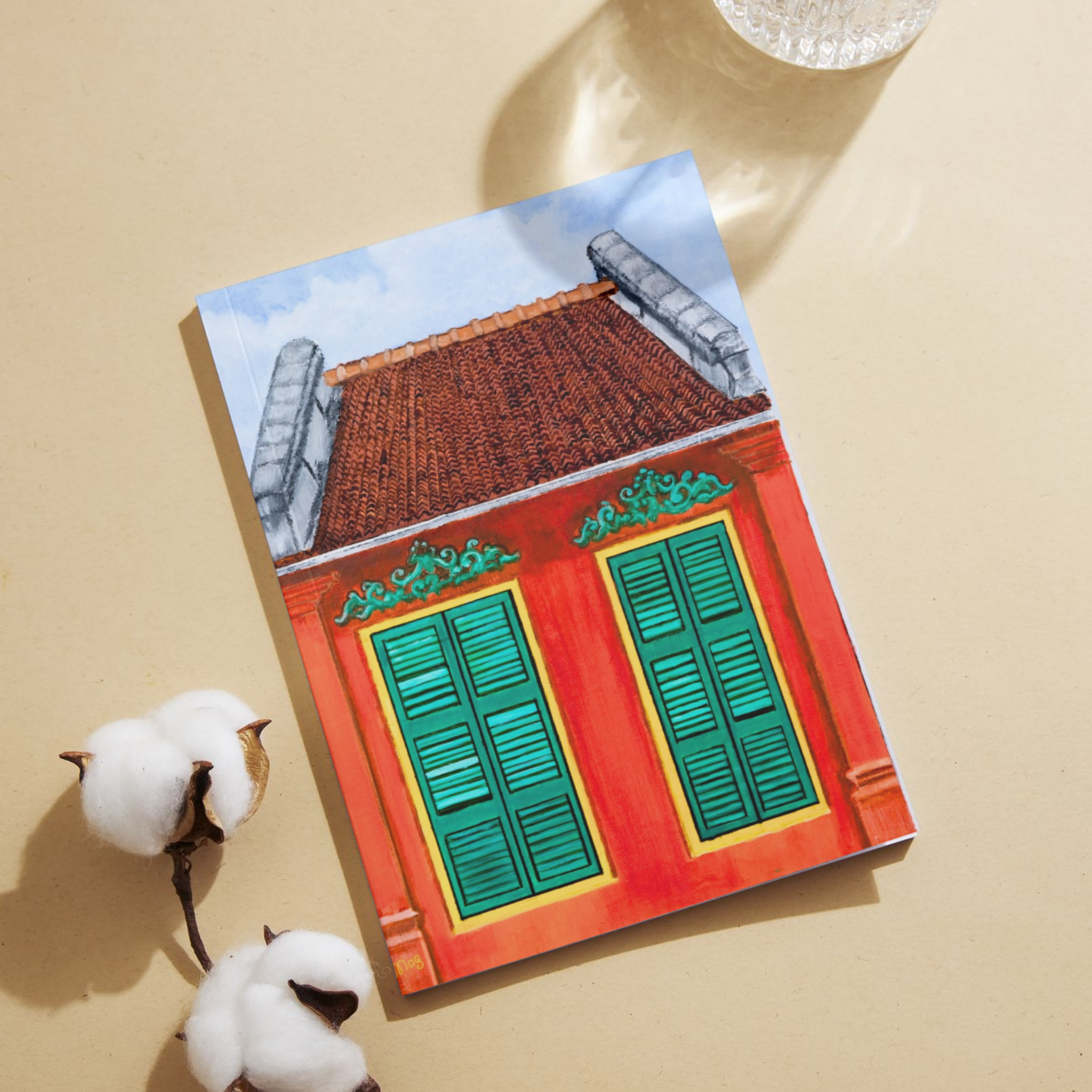 Heritage Shophouse Landscape Card – Acrylic Painting Design