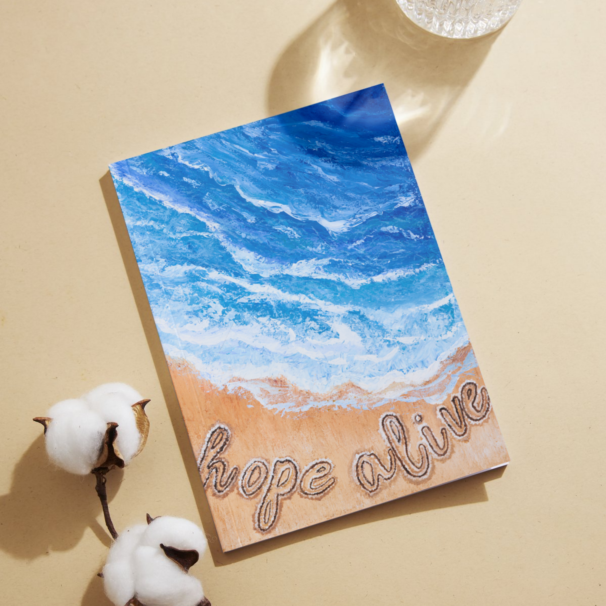 Hope Alive Ocean Landscape Card – Acrylic Painting