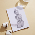 Traditional Thai Figurine – Charcoal Drawing Art Greeting Card